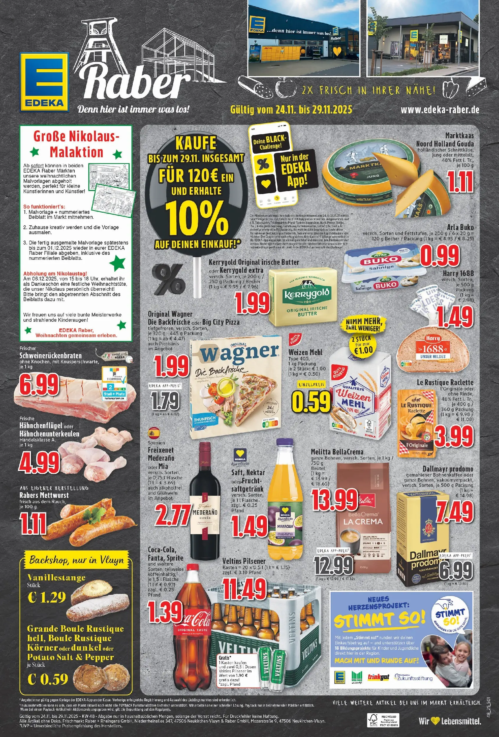 Edeka prospekt Neukirchen-Vluyn	 (ab 23.11.2025) » Angebote Online | Seite: 1 | Produkte: Cola, Freixenet mederano, Pizza, Raclette