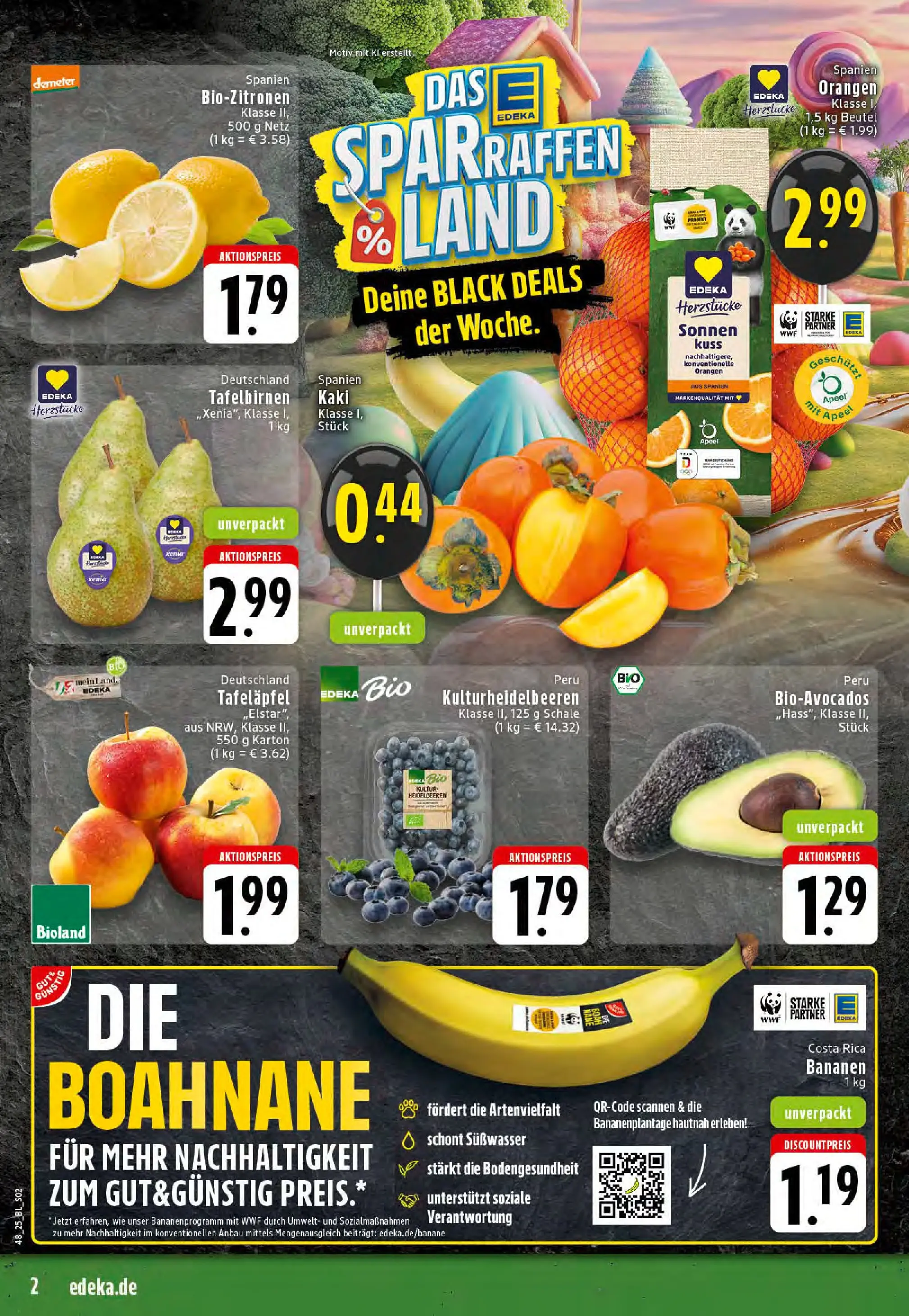 Edeka prospekt Stolberg	 (ab 23.11.2025) » Angebote Online | Seite: 2 | Produkte: Bananen, Orangen, Apple, Kaki
