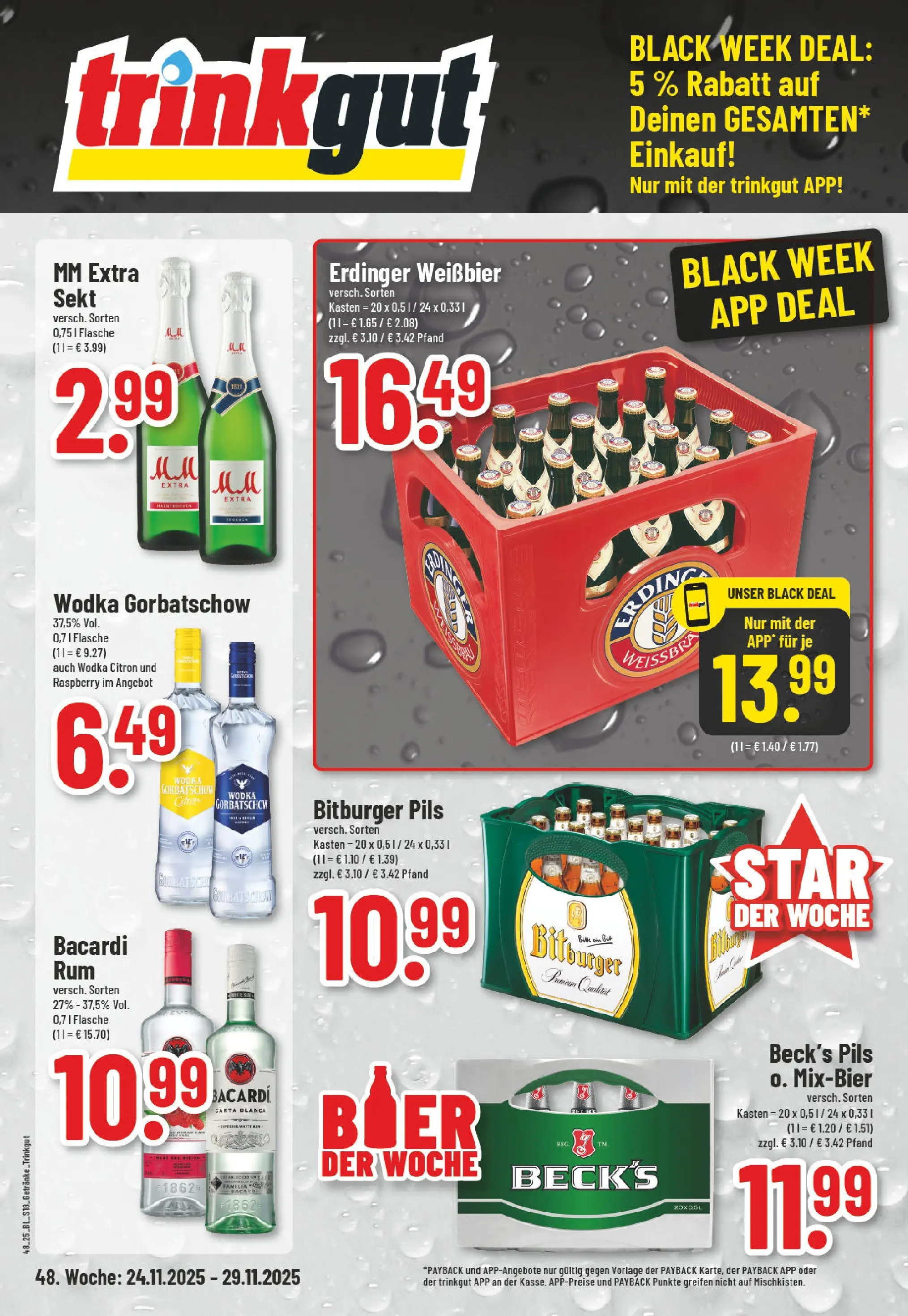 Edeka prospekt Wassenberg	 (ab 23.11.2025) » Angebote Online | Seite: 18 | Produkte: Bacardi, Weißbier, Sekt, Wodka