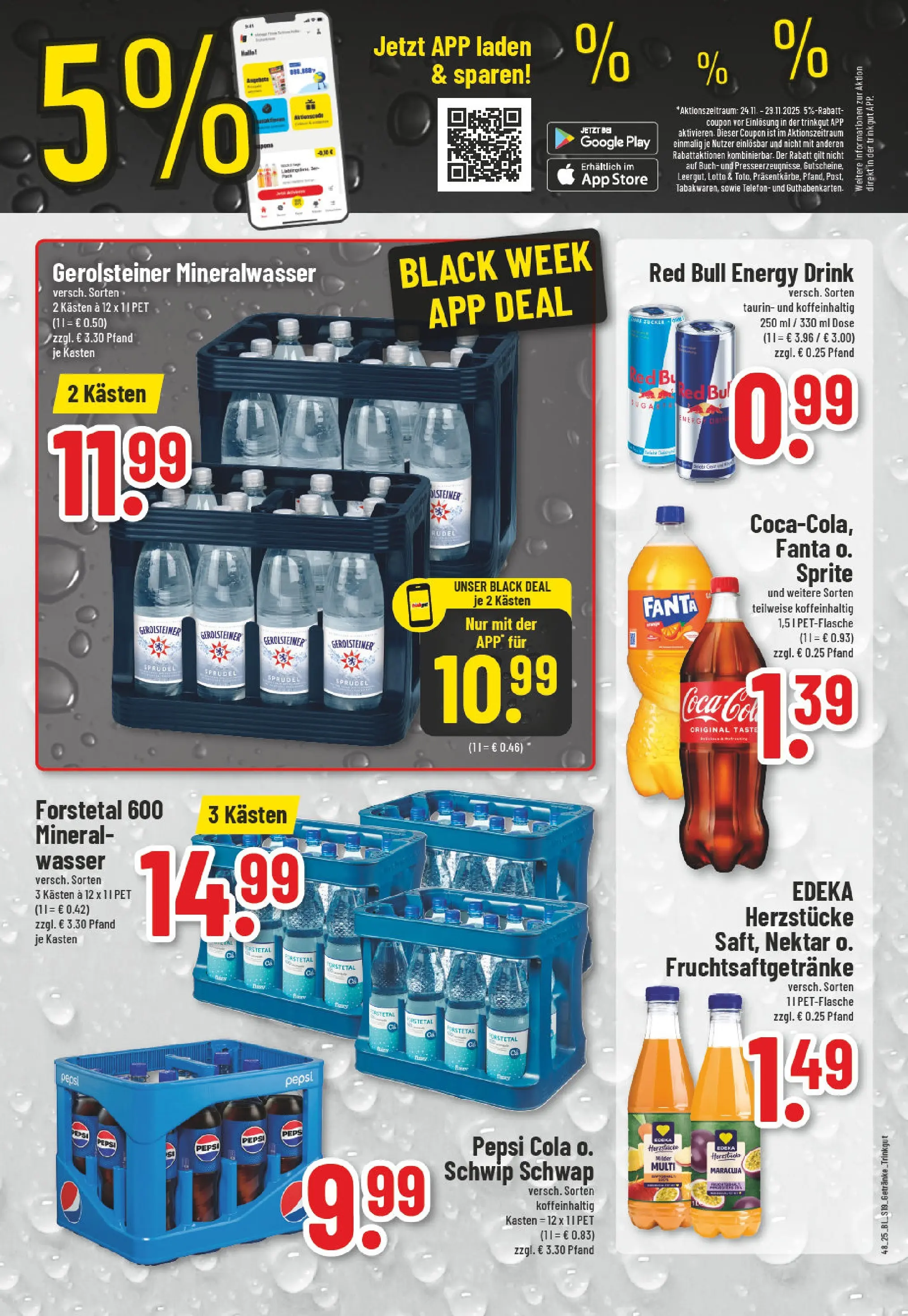 Edeka prospekt Wassenberg	 (ab 23.11.2025) » Angebote Online | Seite: 19 | Produkte: Red bull, Sprite, Schwip schwap, Wasser