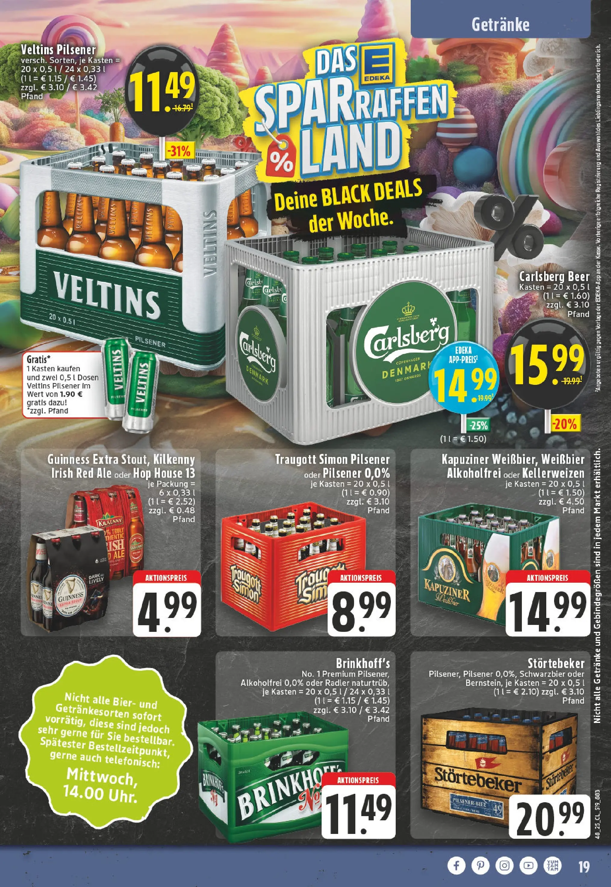 Edeka prospekt Erkelenz	 (ab 23.11.2025) » Angebote Online | Seite: 19 | Produkte: Bier, Weißbier, Radler, Veltins