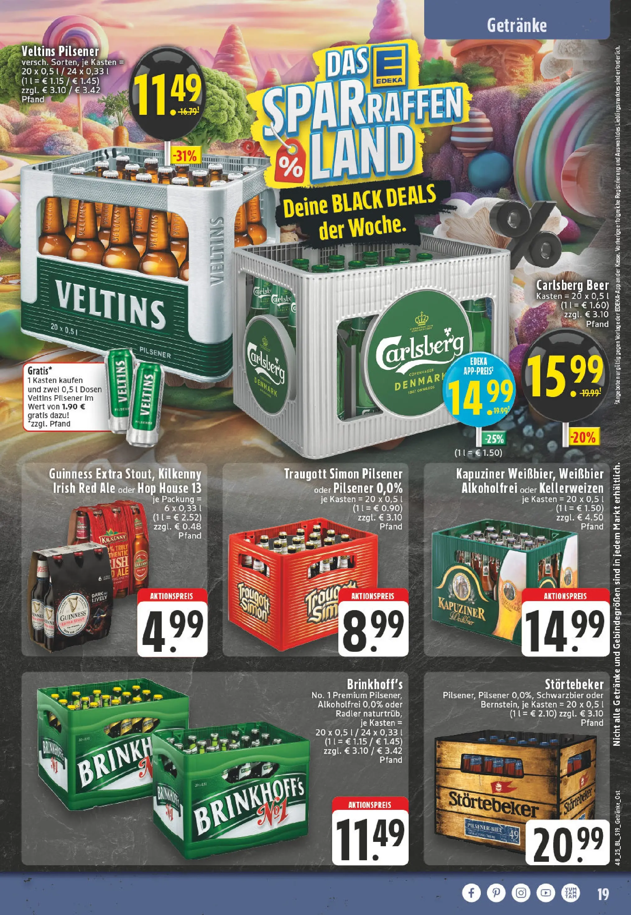 Edeka prospekt Bielefeld	 (ab 23.11.2025) » Angebote Online | Seite: 19 | Produkte: Carlsberg, Bier, Radler, Veltins