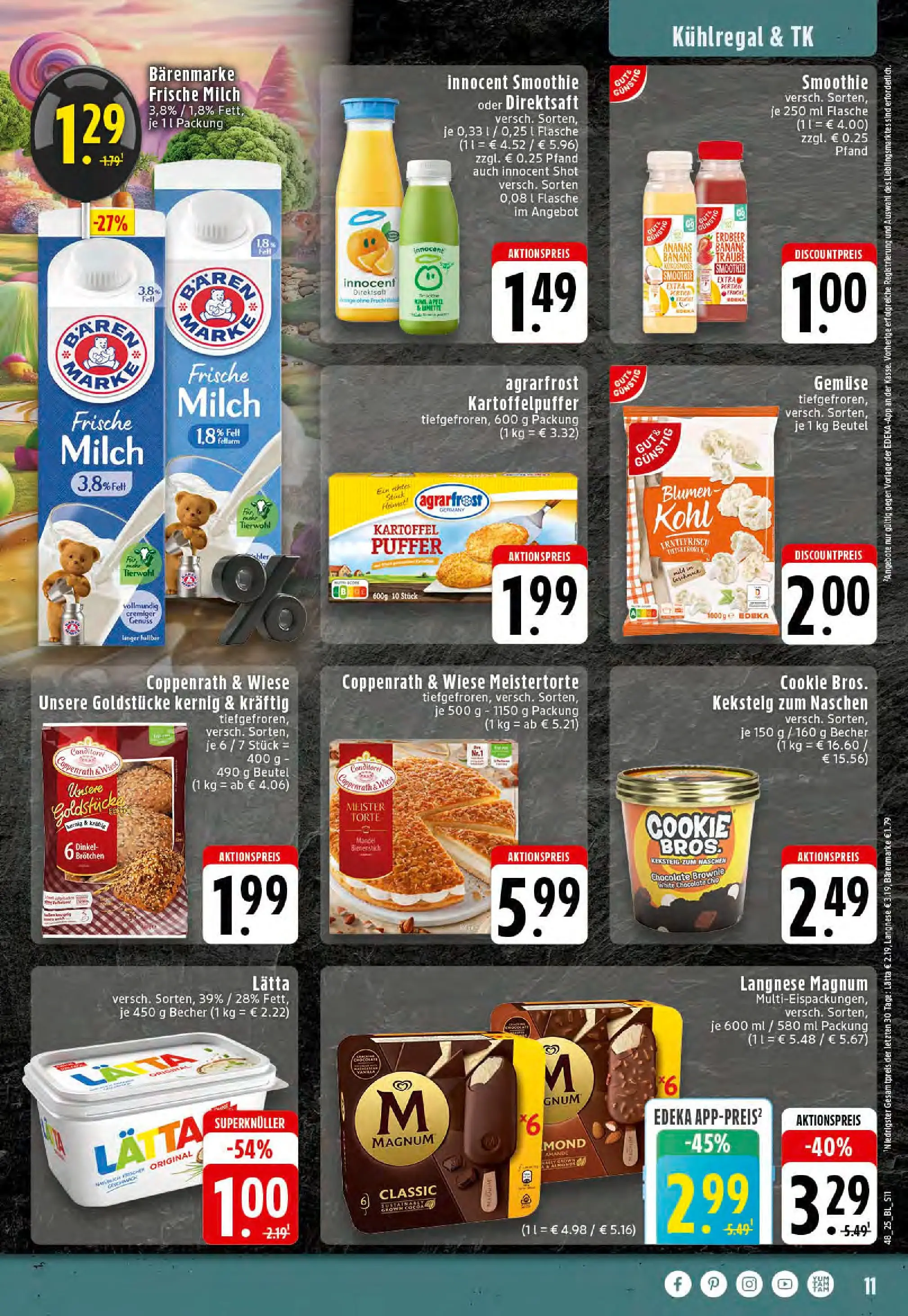 Edeka prospekt Stolberg	 (ab 23.11.2025) » Angebote Online | Seite: 11 | Produkte: Langnese, Milch, Ananas, Limette