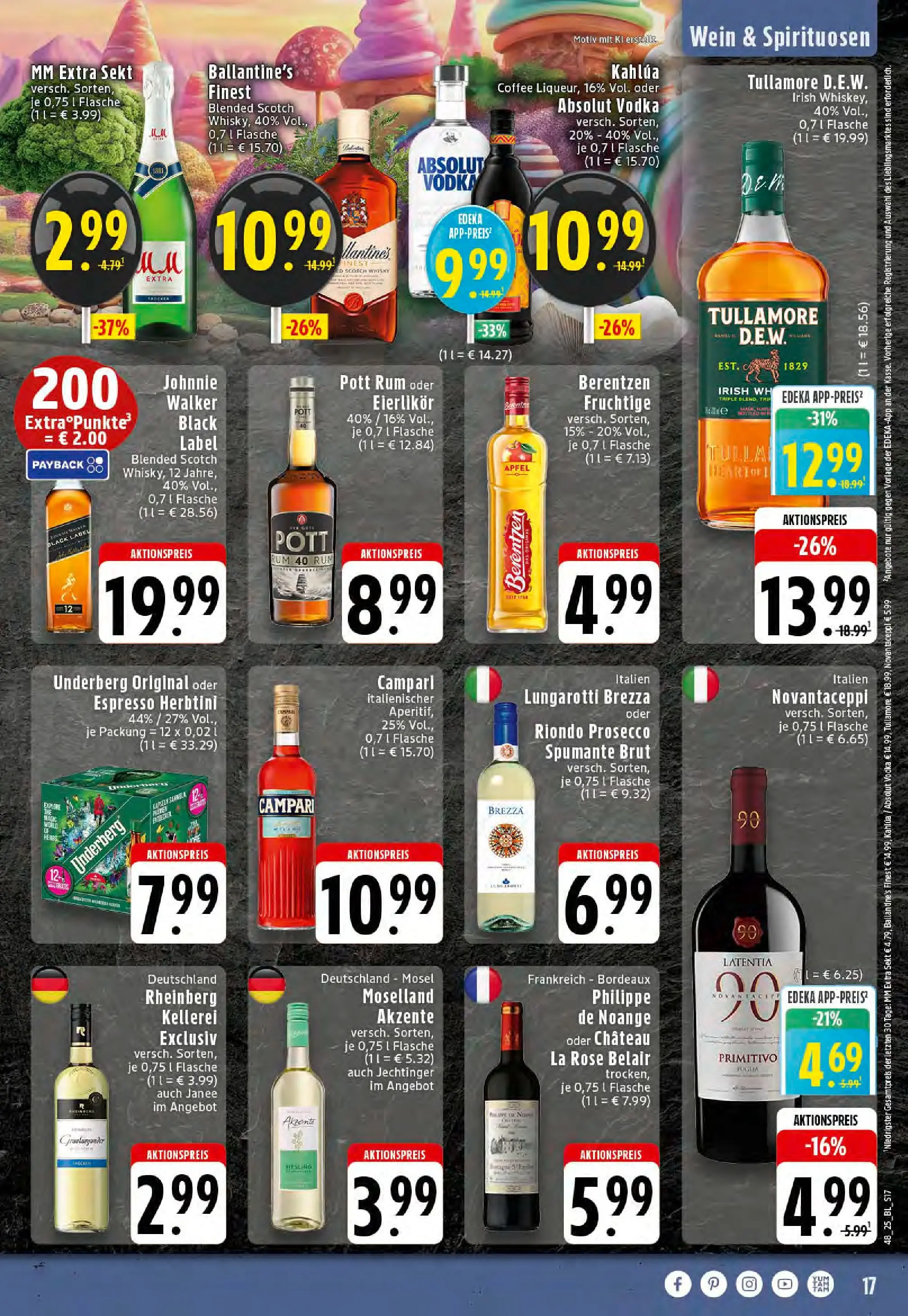 Edeka prospekt Stolberg	 (ab 23.11.2025) » Angebote Online | Seite: 17 | Produkte: Sekt, Rum, Vodka, Underberg