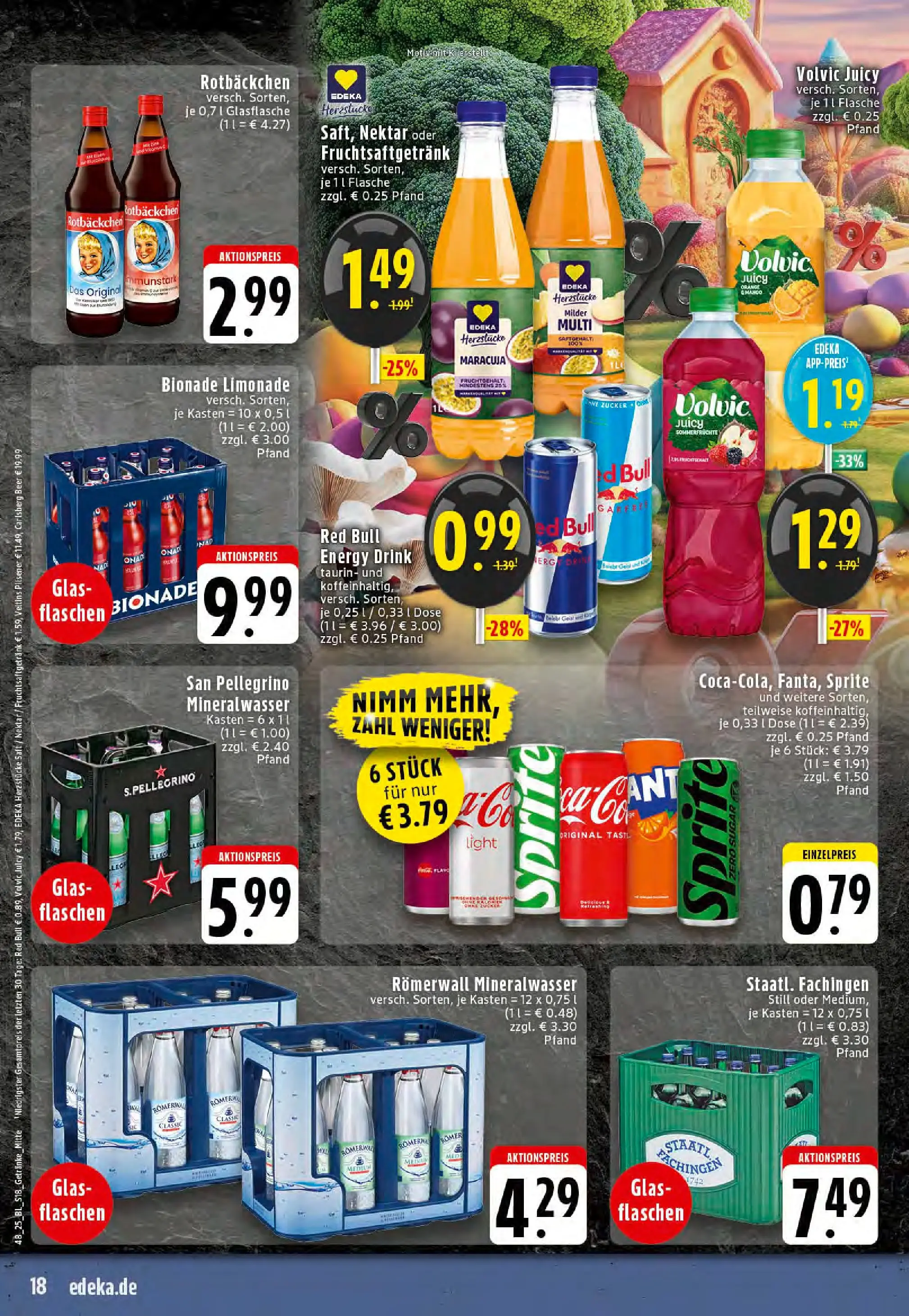 Edeka prospekt Stolberg	 (ab 23.11.2025) » Angebote Online | Seite: 18 | Produkte: Carlsberg, Bionade, Saft, Volvic