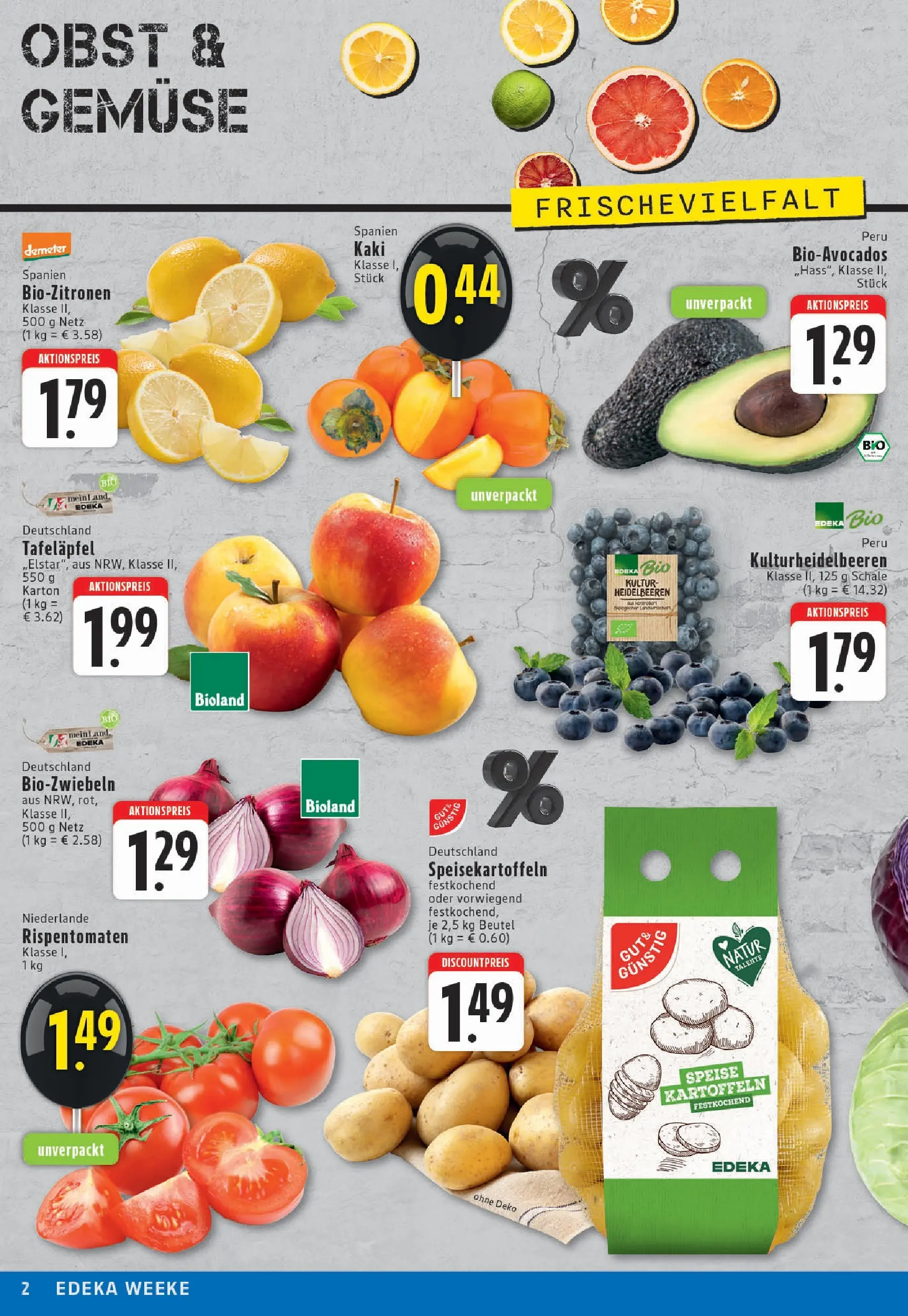 Edeka prospekt Köln	 (ab 23.11.2025) » Angebote Online | Seite: 2 | Produkte: Heidelbeeren, Kartoffeln, Gemüse, Kaki
