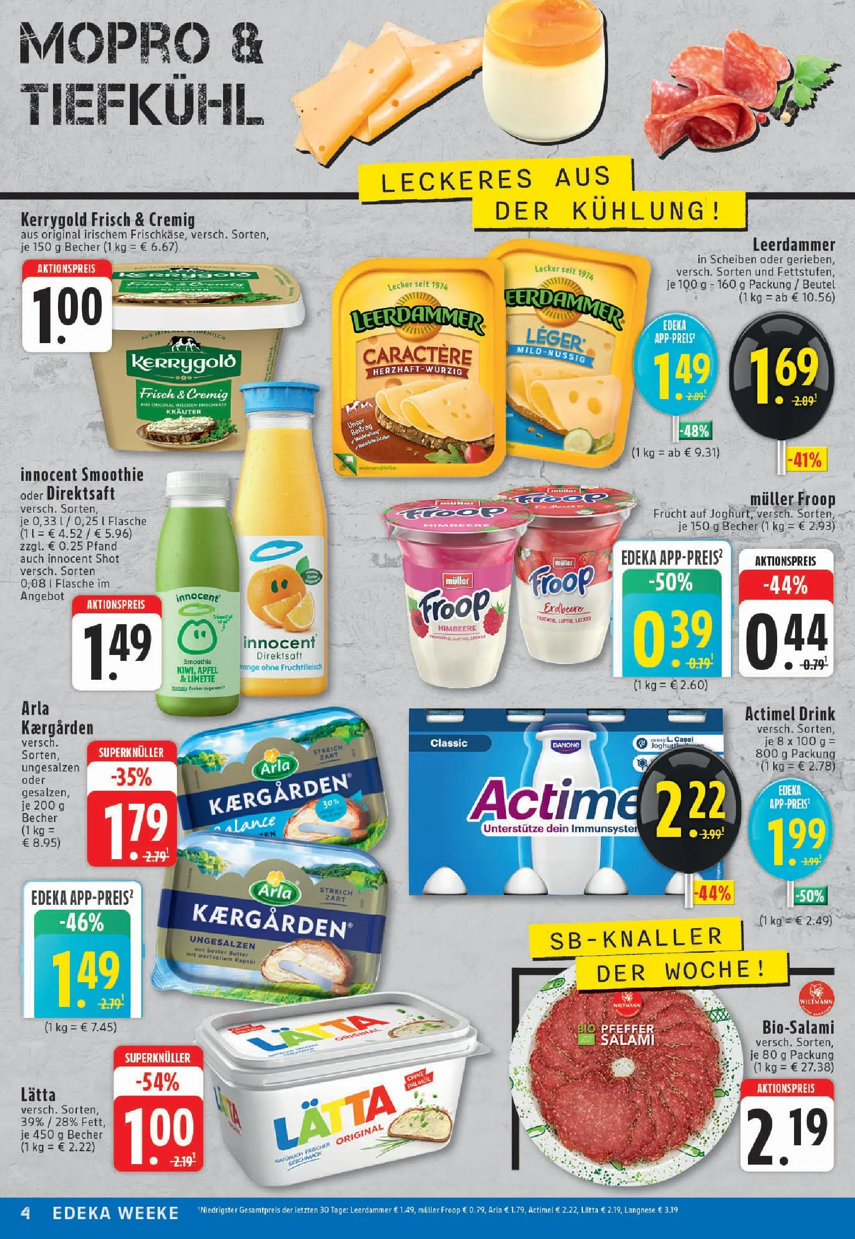Edeka prospekt Köln	 (ab 23.11.2025) » Angebote Online | Seite: 4 | Produkte: Froop, Actimel, Leerdammer, Lätta