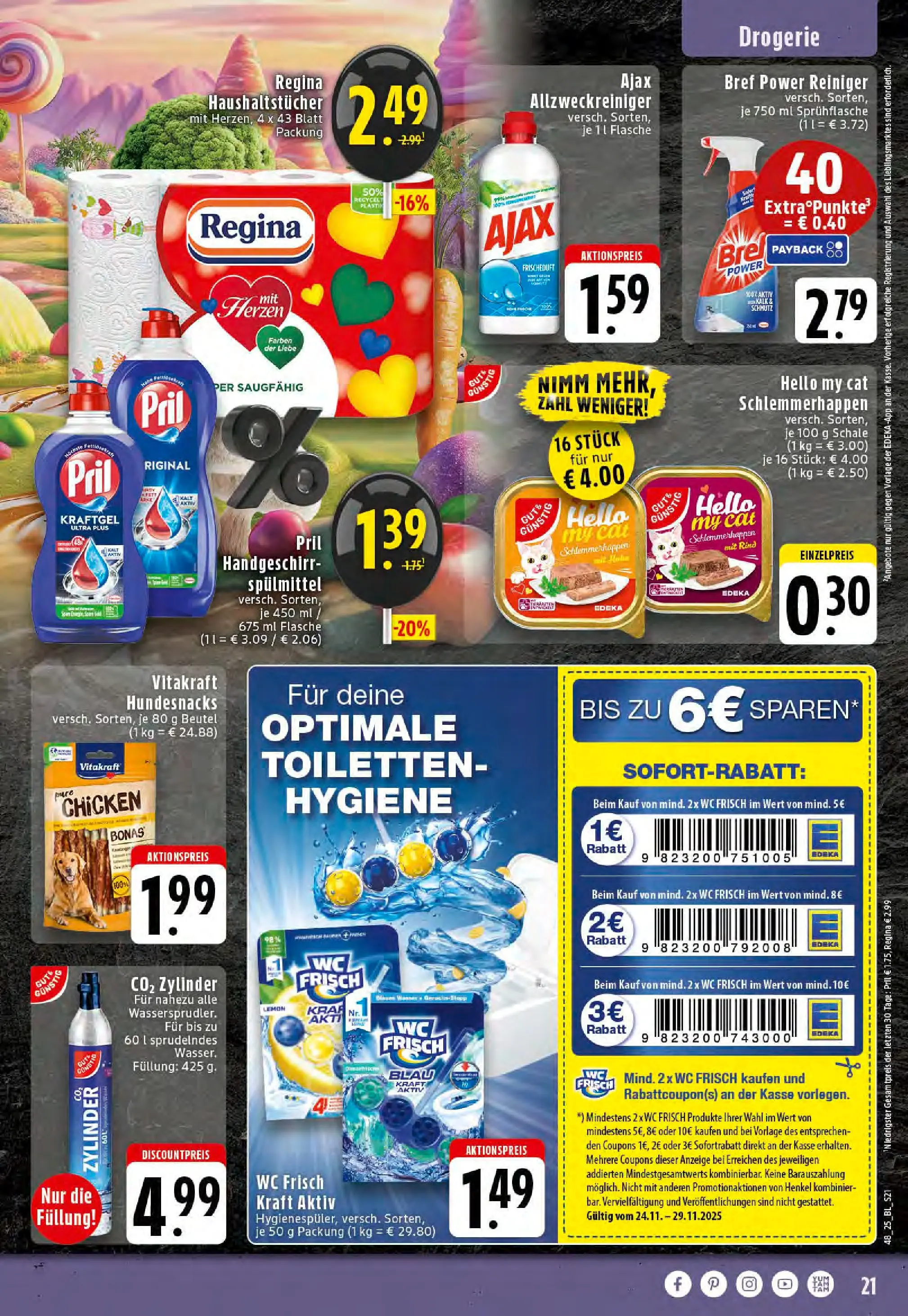 Edeka prospekt Stolberg	 (ab 23.11.2025) » Angebote Online | Seite: 21 | Produkte: Wc frisch, Pril