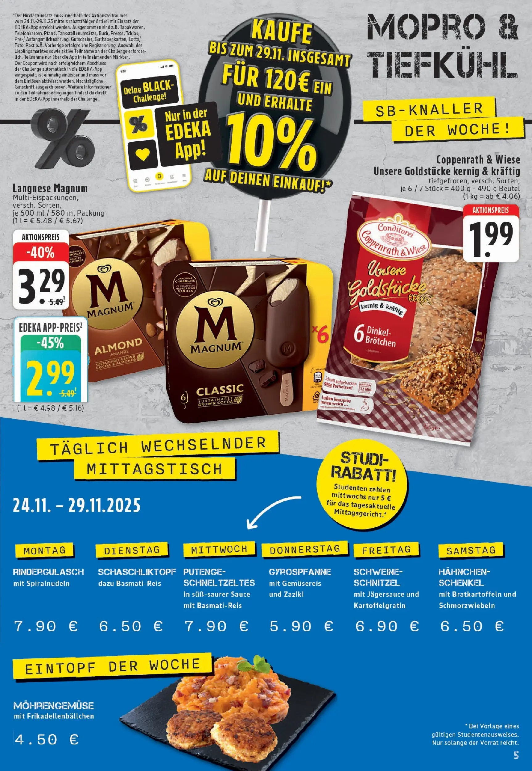 Edeka prospekt Köln	 (ab 23.11.2025) » Angebote Online | Seite: 5 | Produkte: Langnese, Hahnchen, Basmatireis, Schnitzel