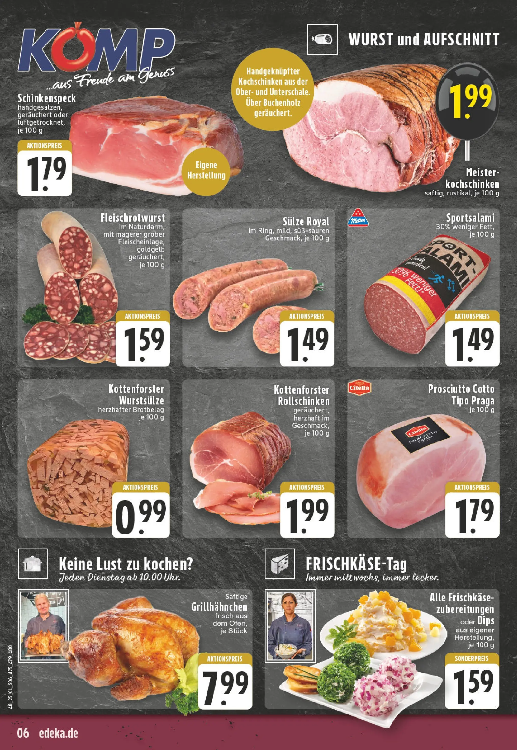 Edeka prospekt Hamminkeln -Mehrhoog	 (ab 23.11.2025) » Angebote Online | Seite: 6 | Produkte: Wurst, Salami, Frischkase