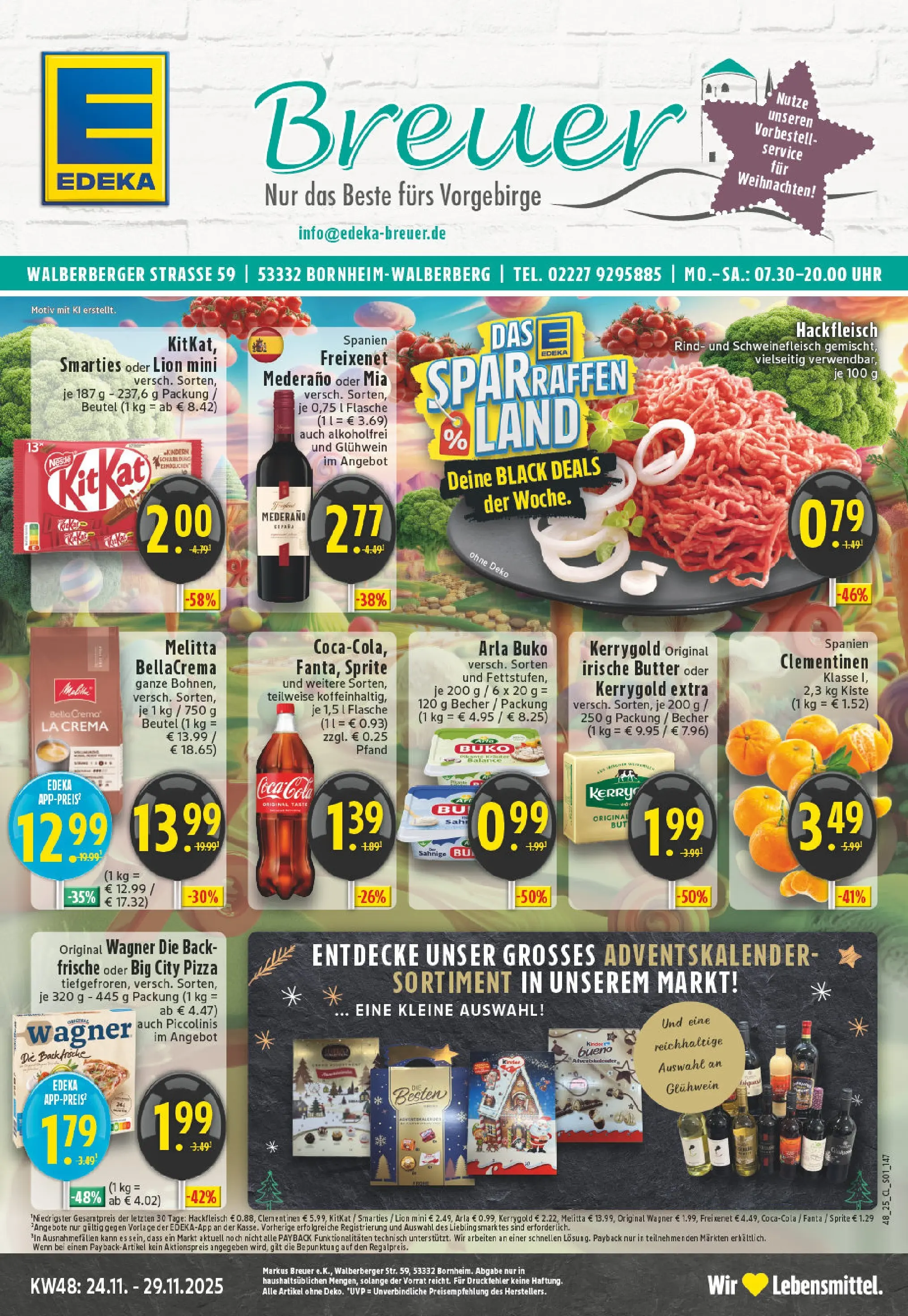Edeka prospekt Bornheim-Walberberg	 (ab 23.11.2025) » Angebote Online | Seite: 1 | Produkte: Melitta, Fanta, Freixenet, Arla buko