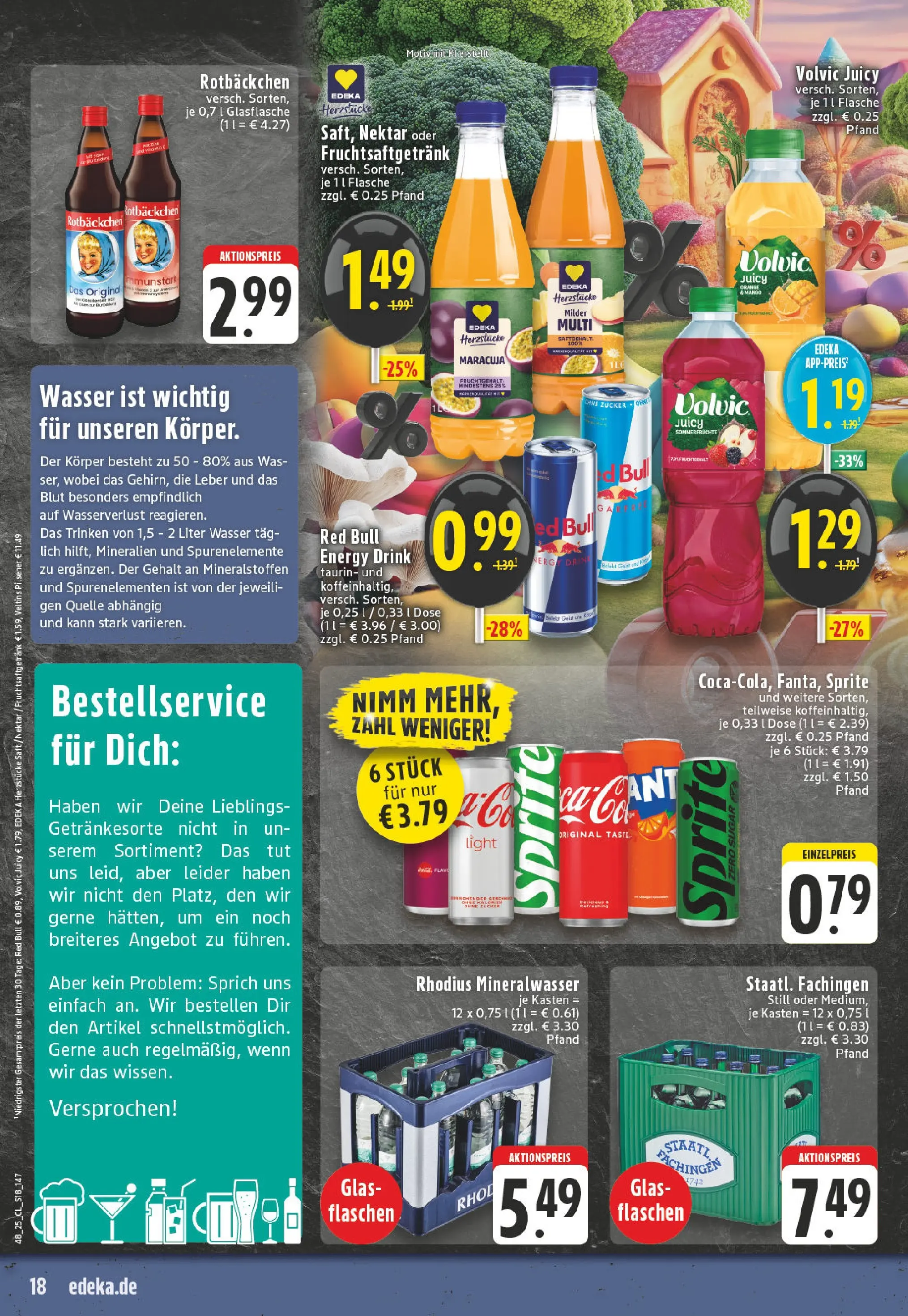 Edeka prospekt Bornheim-Walberberg	 (ab 23.11.2025) » Angebote Online | Seite: 18 | Produkte: Red bull, Energy, Mineralwasser, Saft
