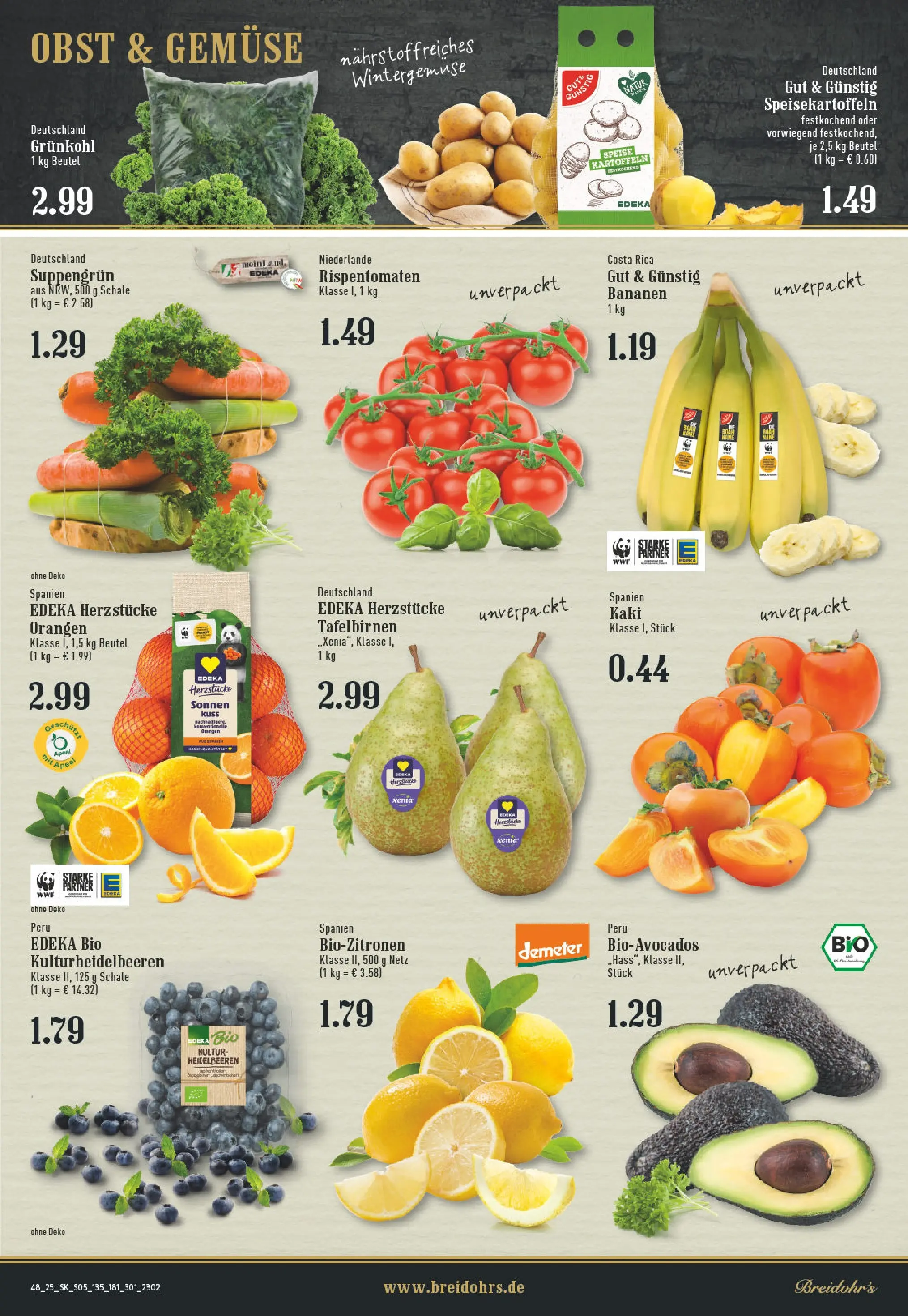 Edeka prospekt Rösrath	 (ab 23.11.2025) » Angebote Online | Seite: 7 | Produkte: Orangen, Heidelbeeren, Gemüse, Obst