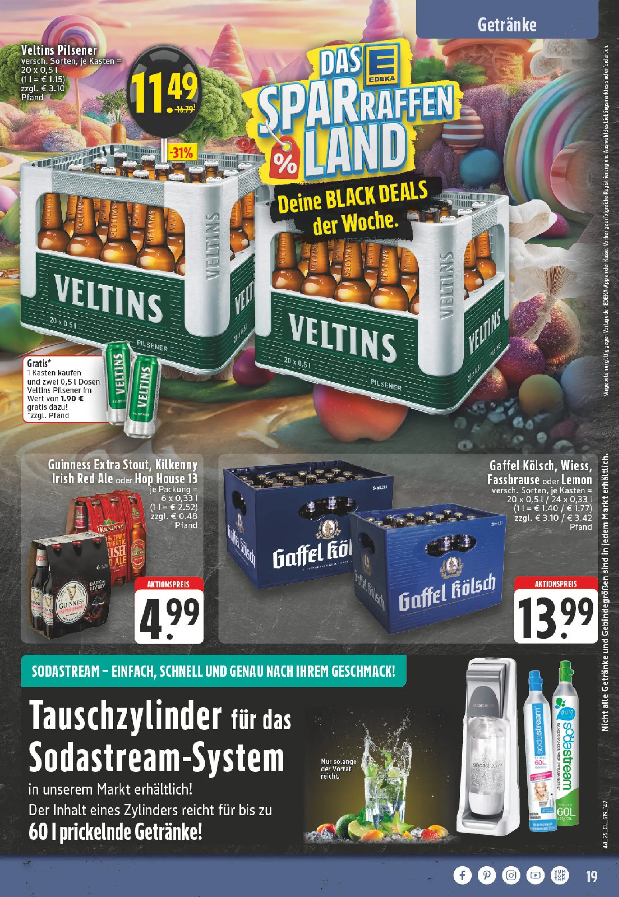 Edeka prospekt Bornheim-Walberberg	 (ab 23.11.2025) » Angebote Online | Seite: 19 | Produkte: Fassbrause, Veltins, Sodastream