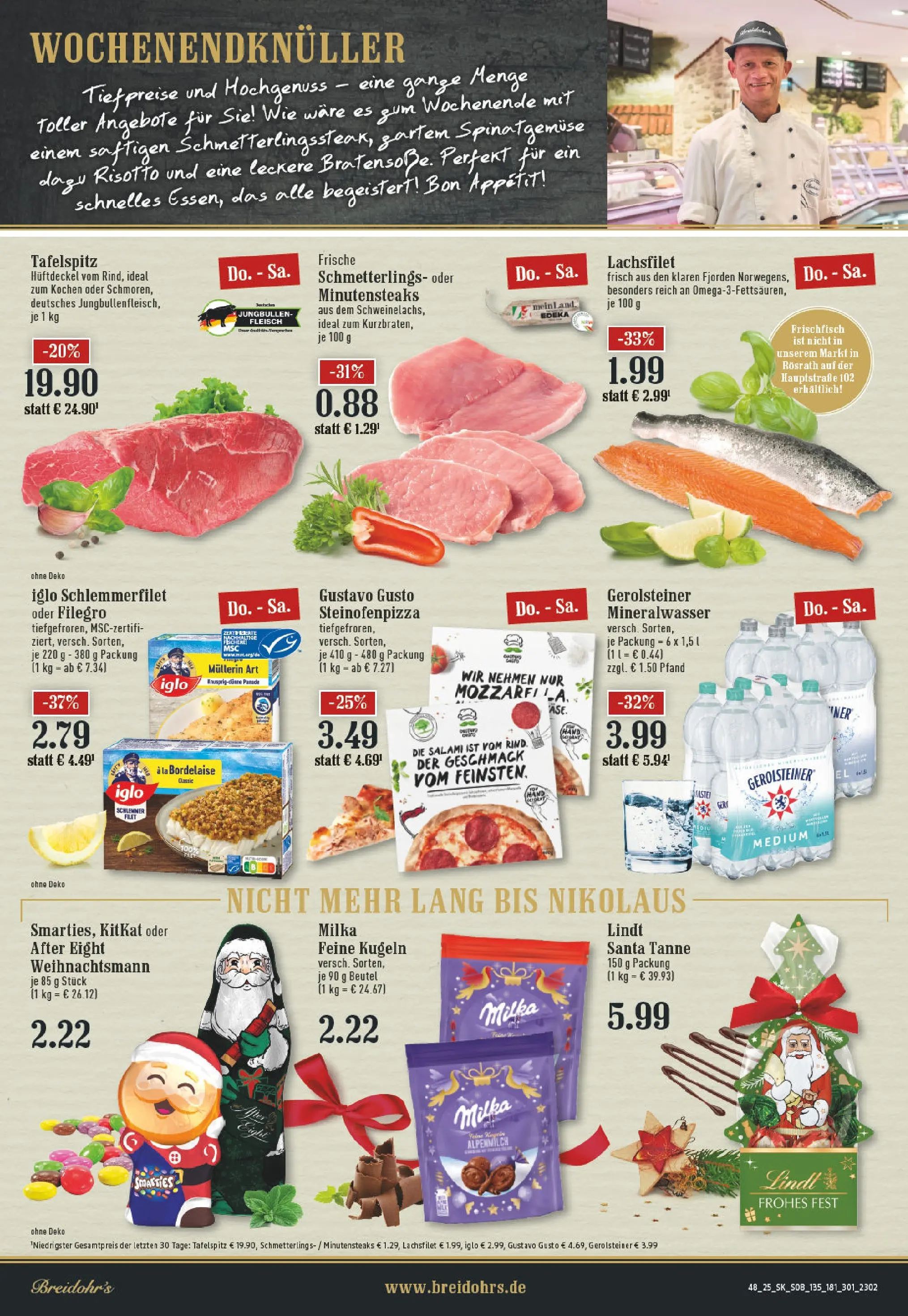 Edeka prospekt Rösrath	 (ab 23.11.2025) » Angebote Online | Seite: 10 | Produkte: Gustavo gusto, Pizza, Lindt, Fleisch