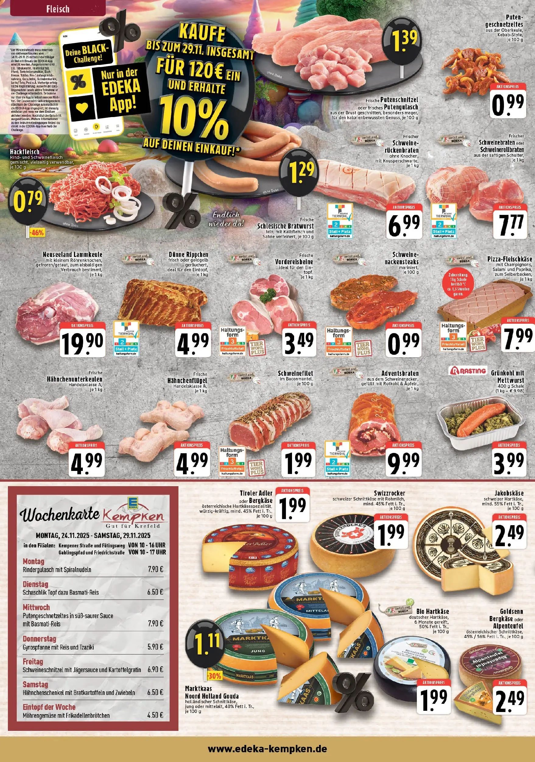 Edeka prospekt Krefeld - Hüls	 (ab 23.11.2025) » Angebote Online | Seite: 2 | Produkte: Basmatireis, Rotkohl, Salami, Fleisch