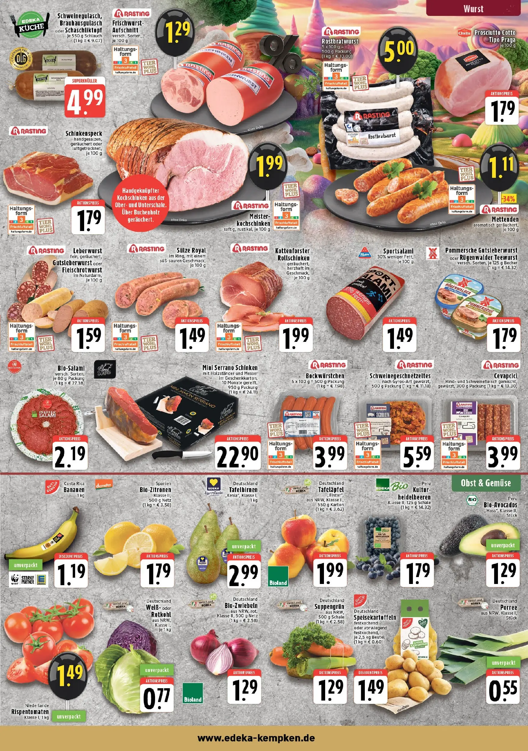 Edeka prospekt Krefeld - Hüls	 (ab 23.11.2025) » Angebote Online | Seite: 3 | Produkte: Küche, Cevapcici, Bananen, Serrano schinken