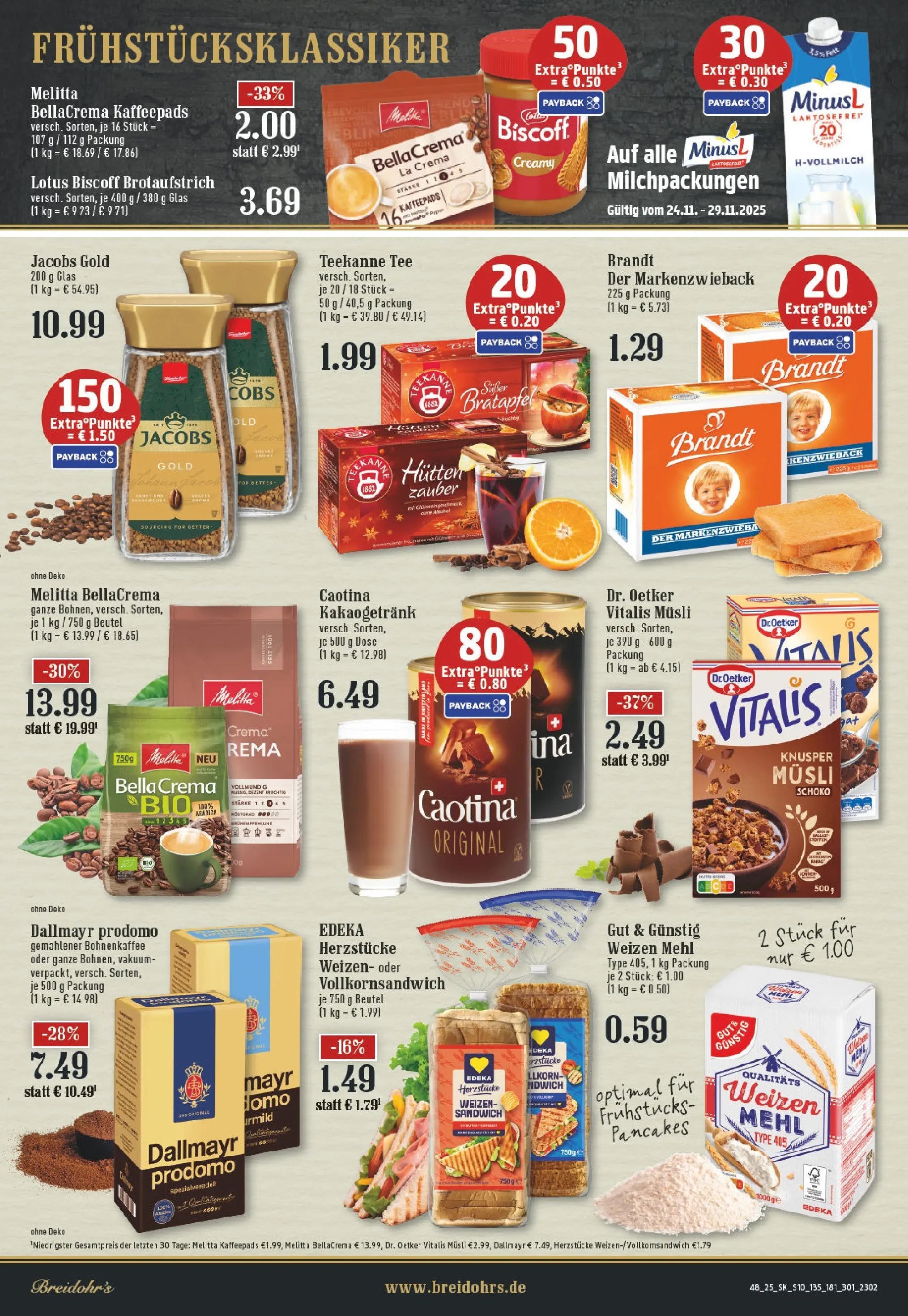 Edeka prospekt Rösrath	 (ab 23.11.2025) » Angebote Online | Seite: 12 | Produkte: Musli, Melitta, Tee, Dallmayr prodomo