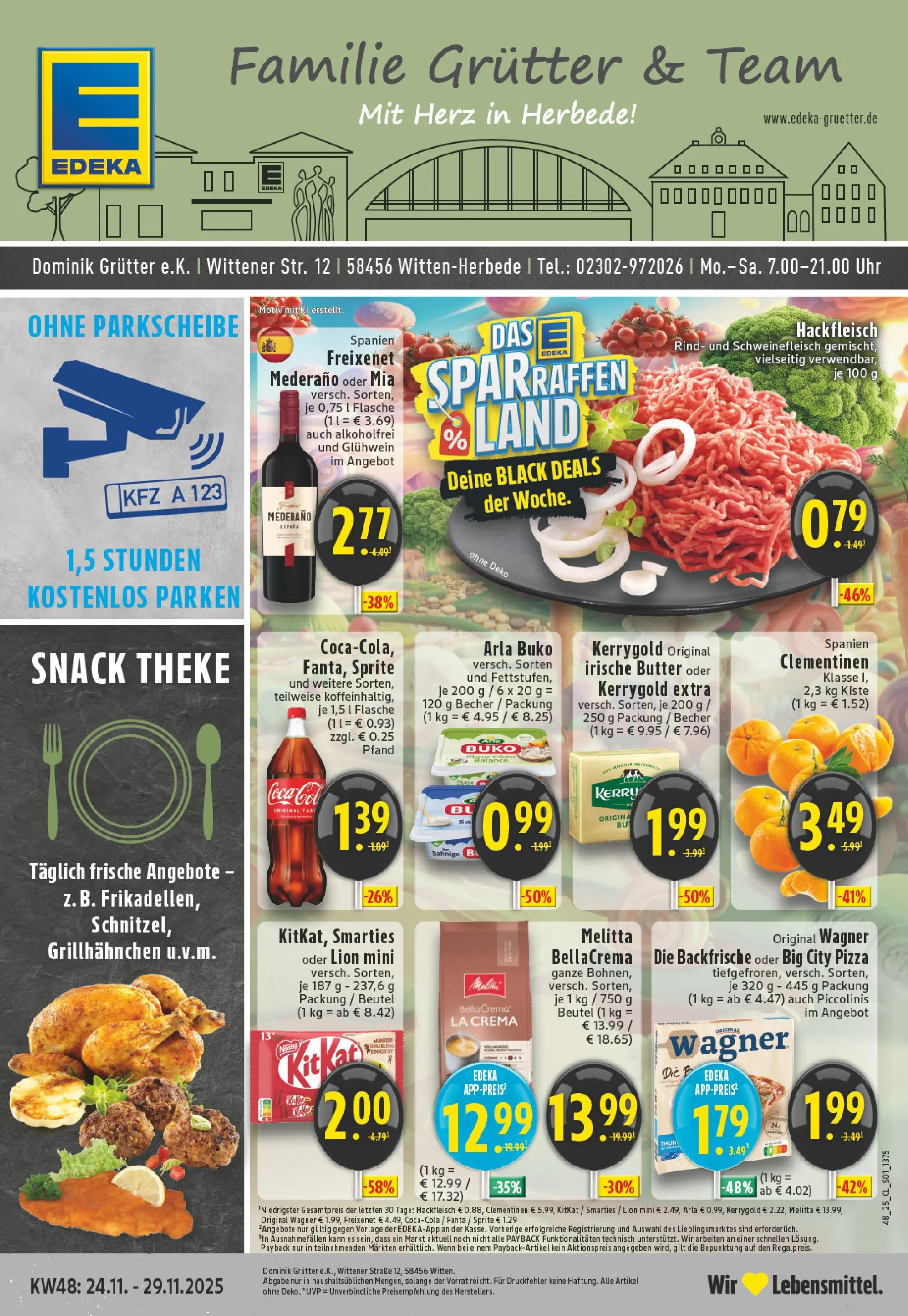 Edeka prospekt Witten-Herbede	 (ab 23.11.2025) » Angebote Online | Seite: 1 | Produkte: Sprite, Theke, Piccolinis, Hackfleisch