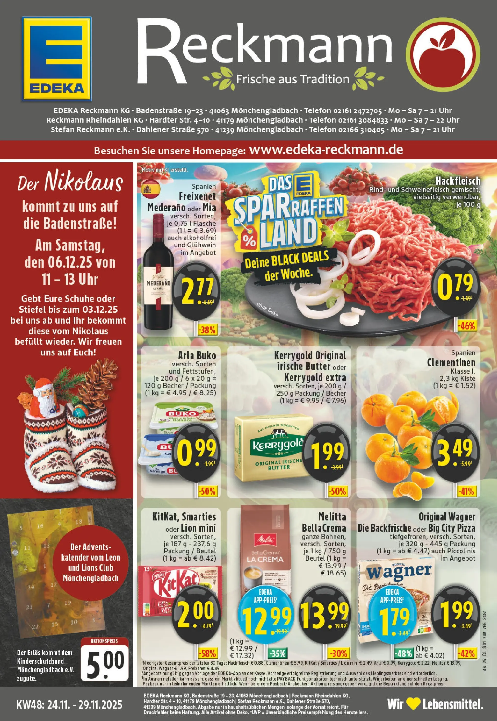 Edeka prospekt Mönchengladbach	 (ab 23.11.2025) » Angebote Online | Seite: 1 | Produkte: Freixenet, Pizza, Schweinefleisch, Uhr