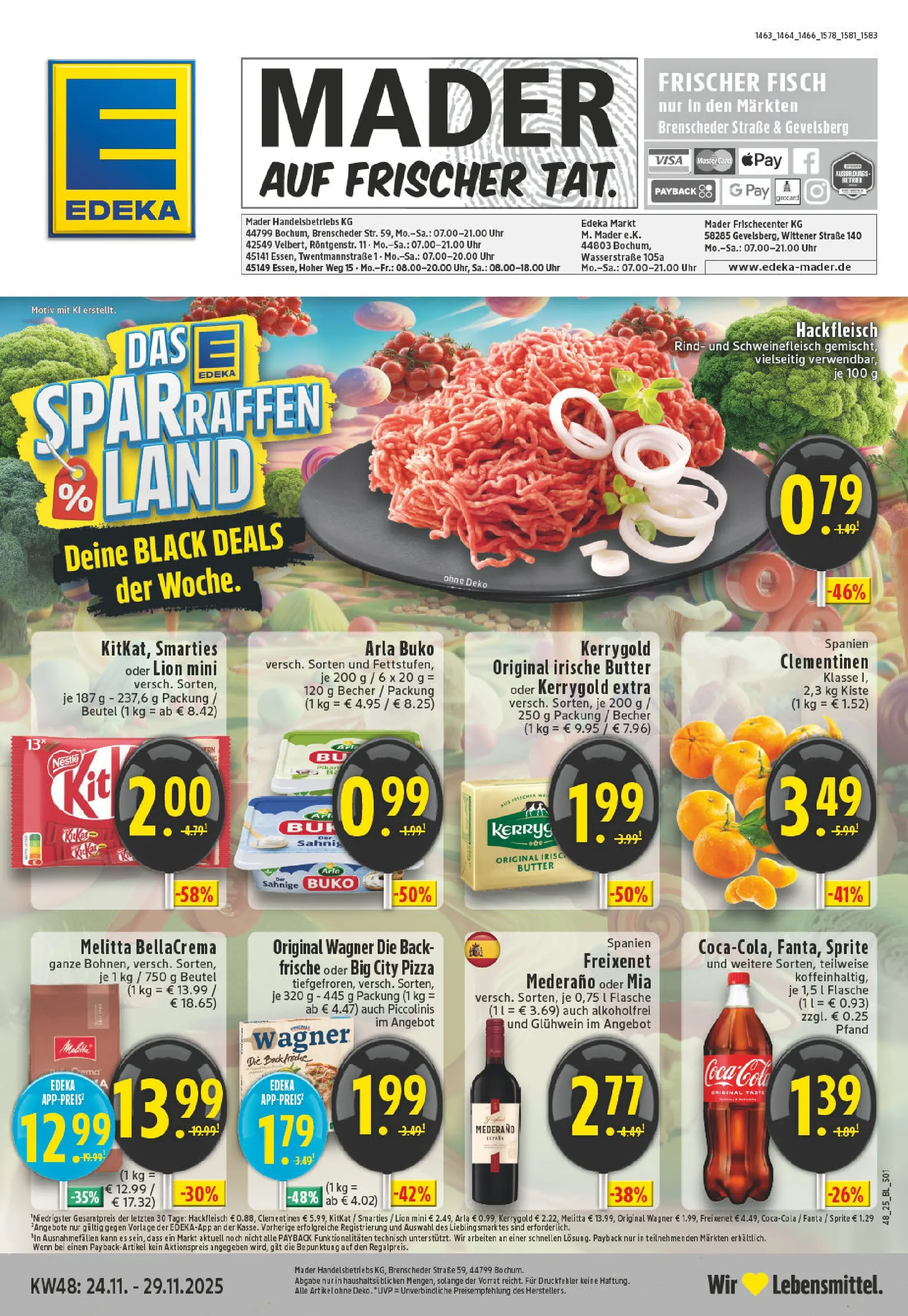 Edeka prospekt Gevelsberg	 (ab 23.11.2025) » Angebote Online | Seite: 1 | Produkte: Cola, Fisch, Pizza, Schweinefleisch