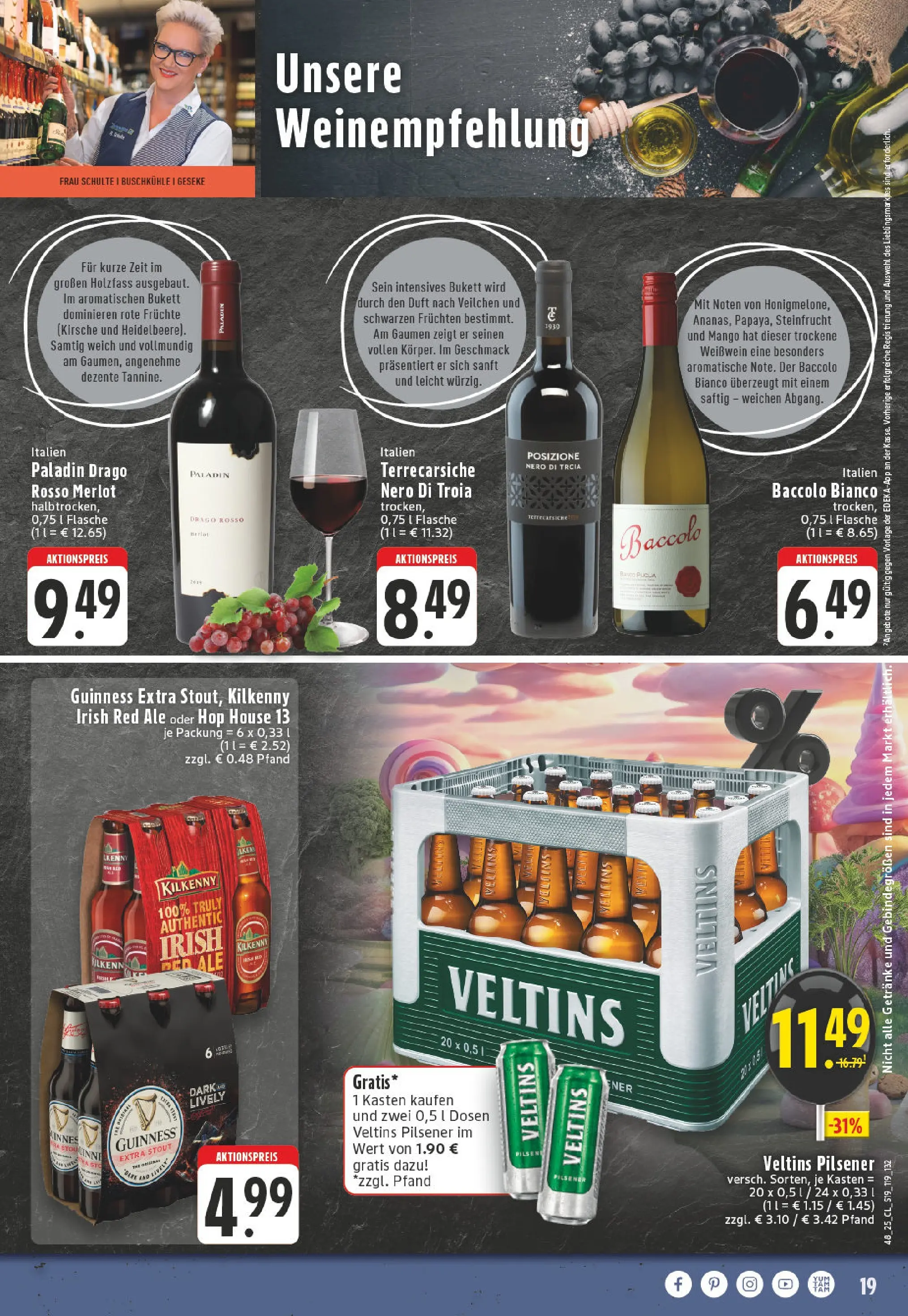 Edeka prospekt Rüthen	 (ab 23.11.2025) » Angebote Online | Seite: 19 | Produkte: Weißwein, Duft, Mango, Veltins