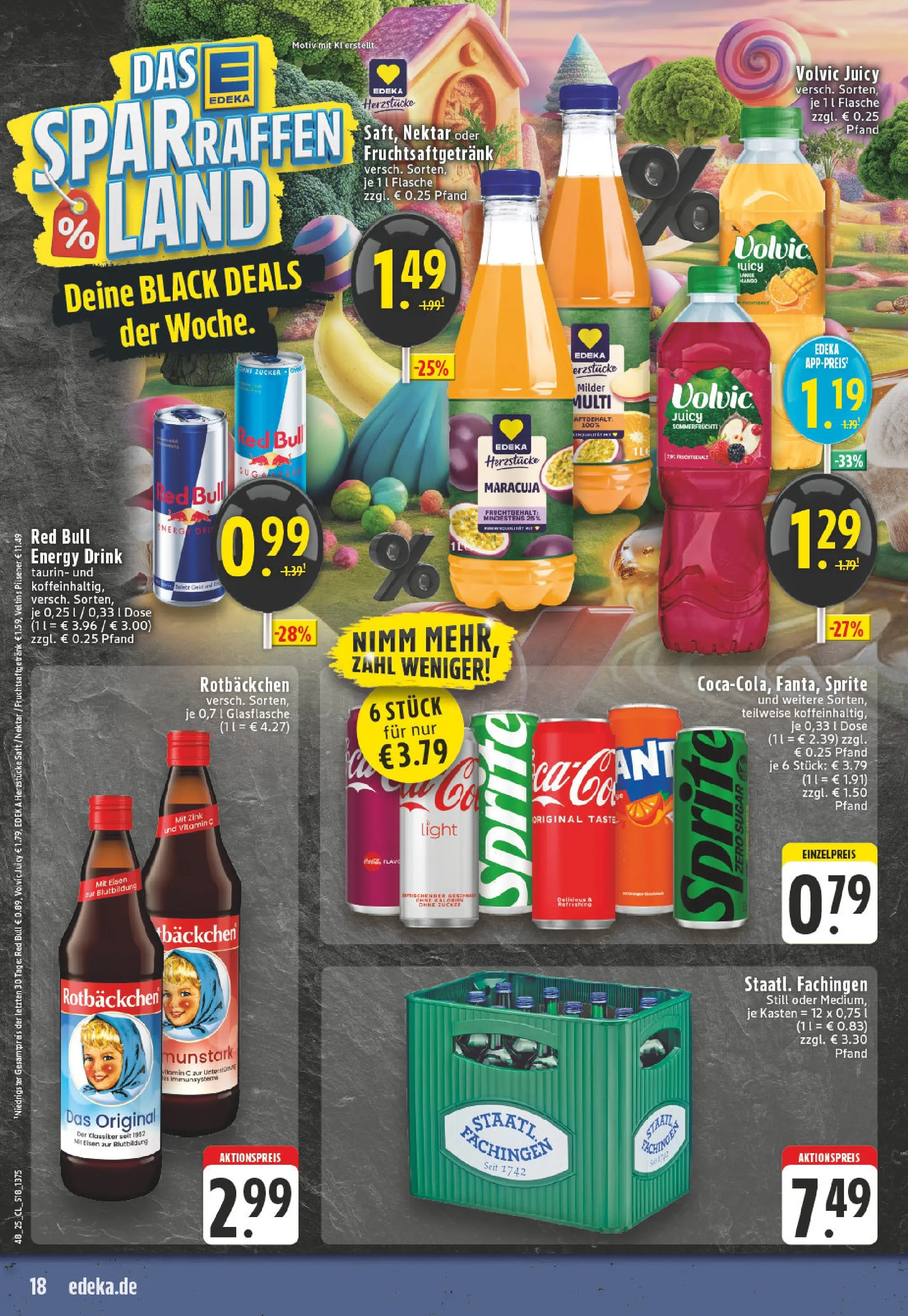 Edeka prospekt Witten-Herbede	 (ab 23.11.2025) » Angebote Online | Seite: 18 | Produkte: Sprite, Energy, Zucker, Volvic