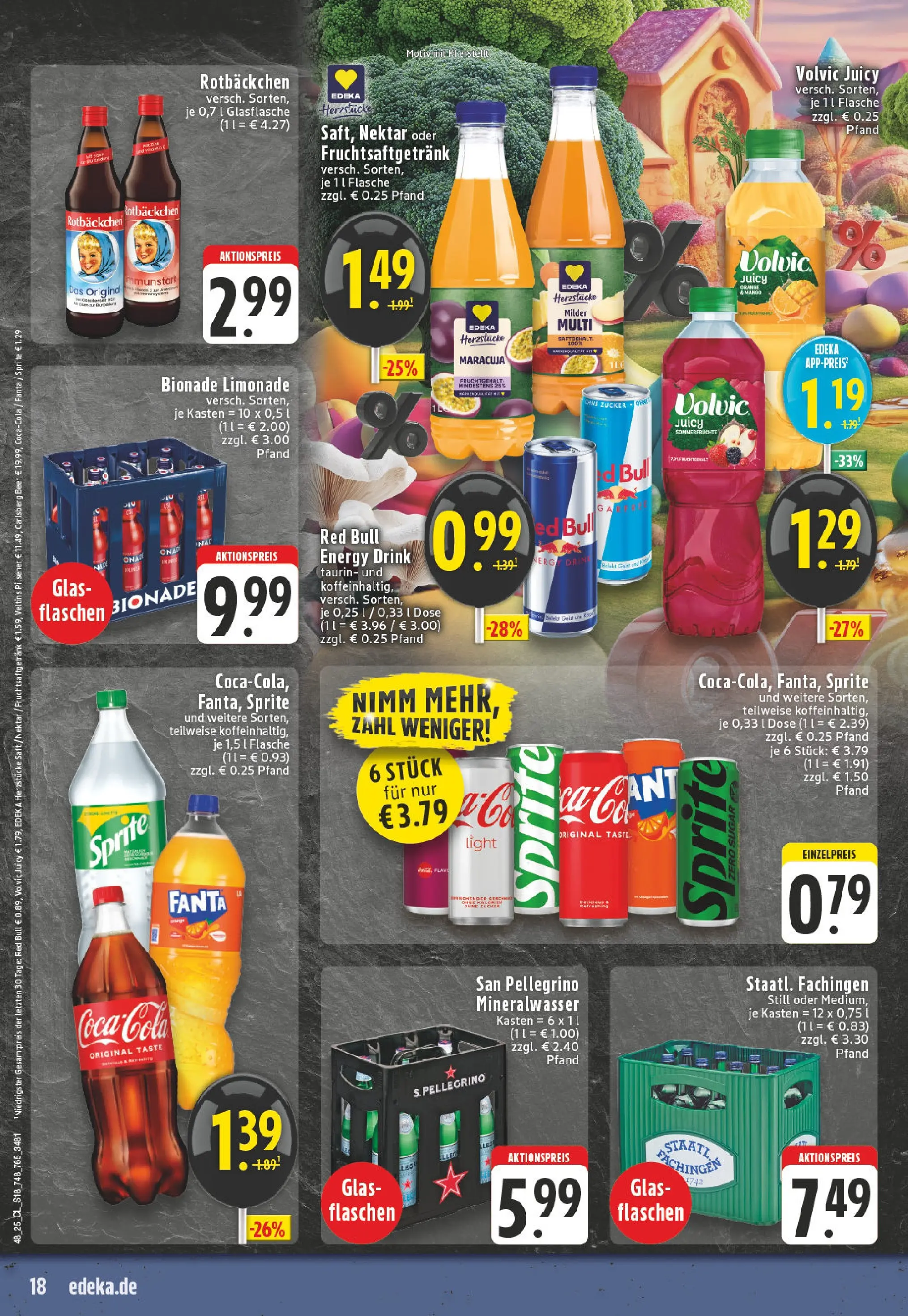 Edeka prospekt Mönchengladbach	 (ab 23.11.2025) » Angebote Online | Seite: 18 | Produkte: Fanta, Carlsberg, Limonade, Volvic