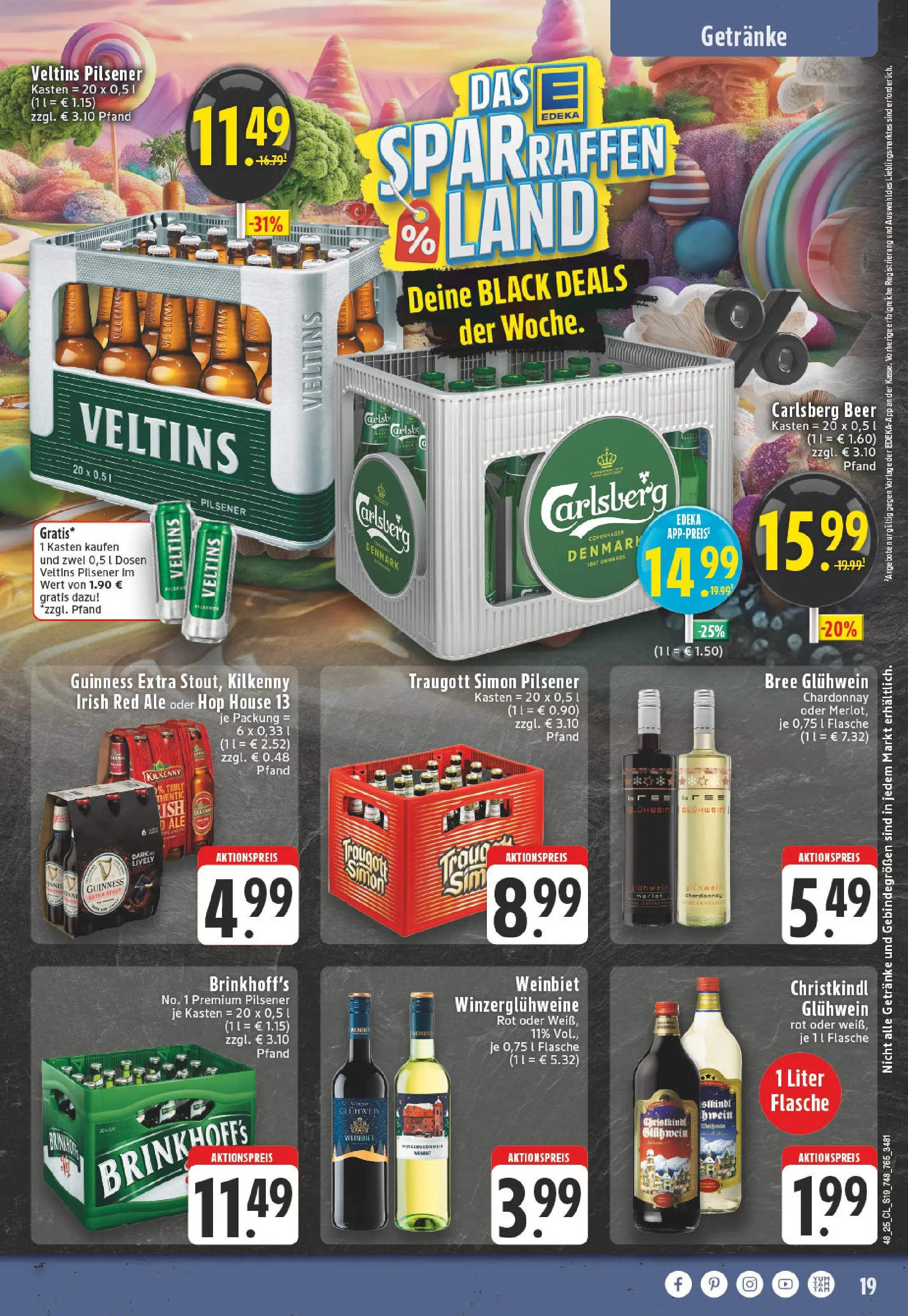 Edeka prospekt Mönchengladbach	 (ab 23.11.2025) » Angebote Online | Seite: 19 | Produkte: Merci, Carlsberg, Bree, Veltins