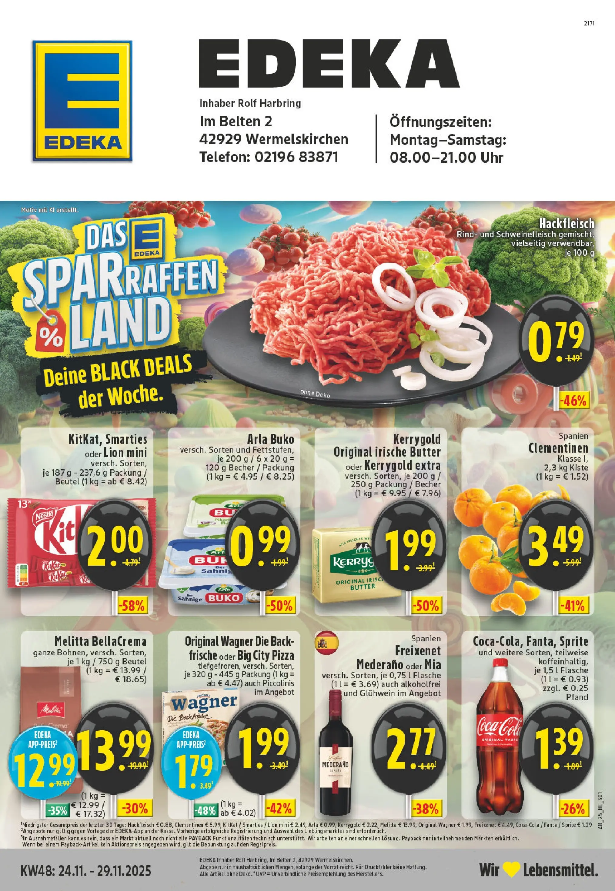 Edeka prospekt Wermelskirchen	 (ab 23.11.2025) » Angebote Online | Seite: 1 | Produkte: Coca cola, Fanta, Sprite, Freixenet mederano