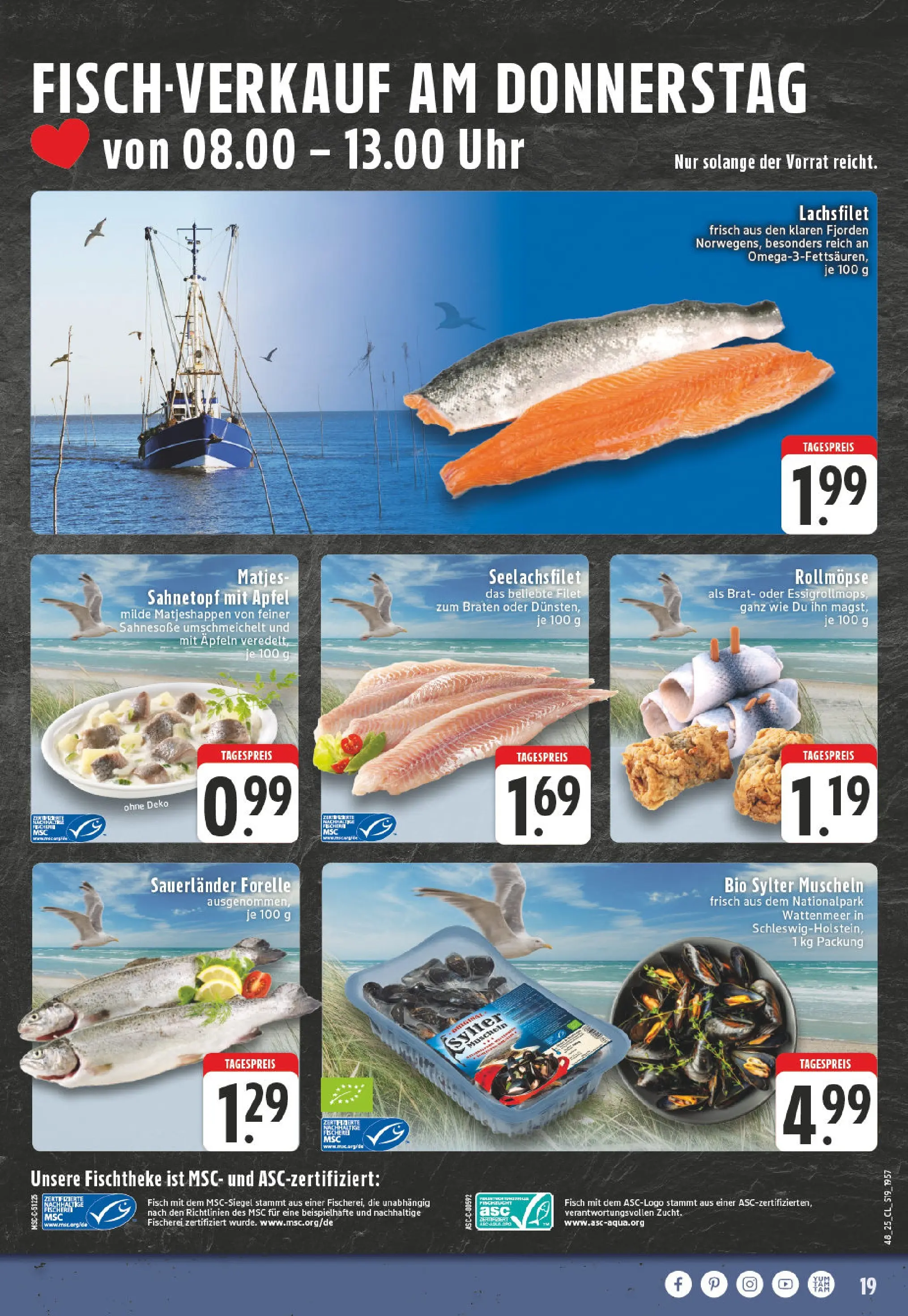Edeka prospekt Leverkusen-Schlebusch	 (ab 23.11.2025) » Angebote Online | Seite: 19 | Produkte: Äpfel, Apple, Fisch, Uhr