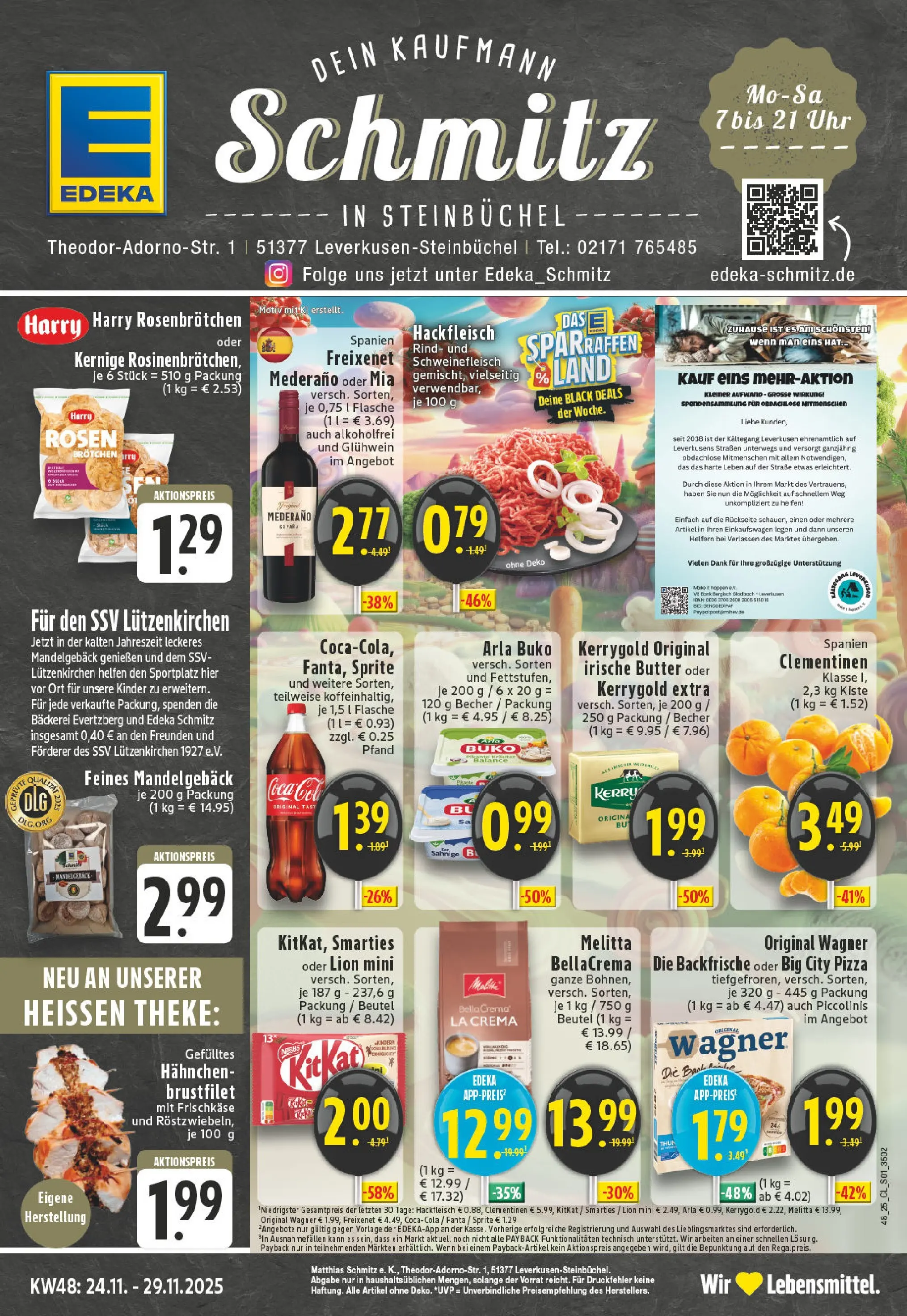 Edeka prospekt Leverkusen	 (ab 23.11.2025) » Angebote Online | Seite: 1 | Produkte: Fanta, Butter, Frischkase, Hackfleisch