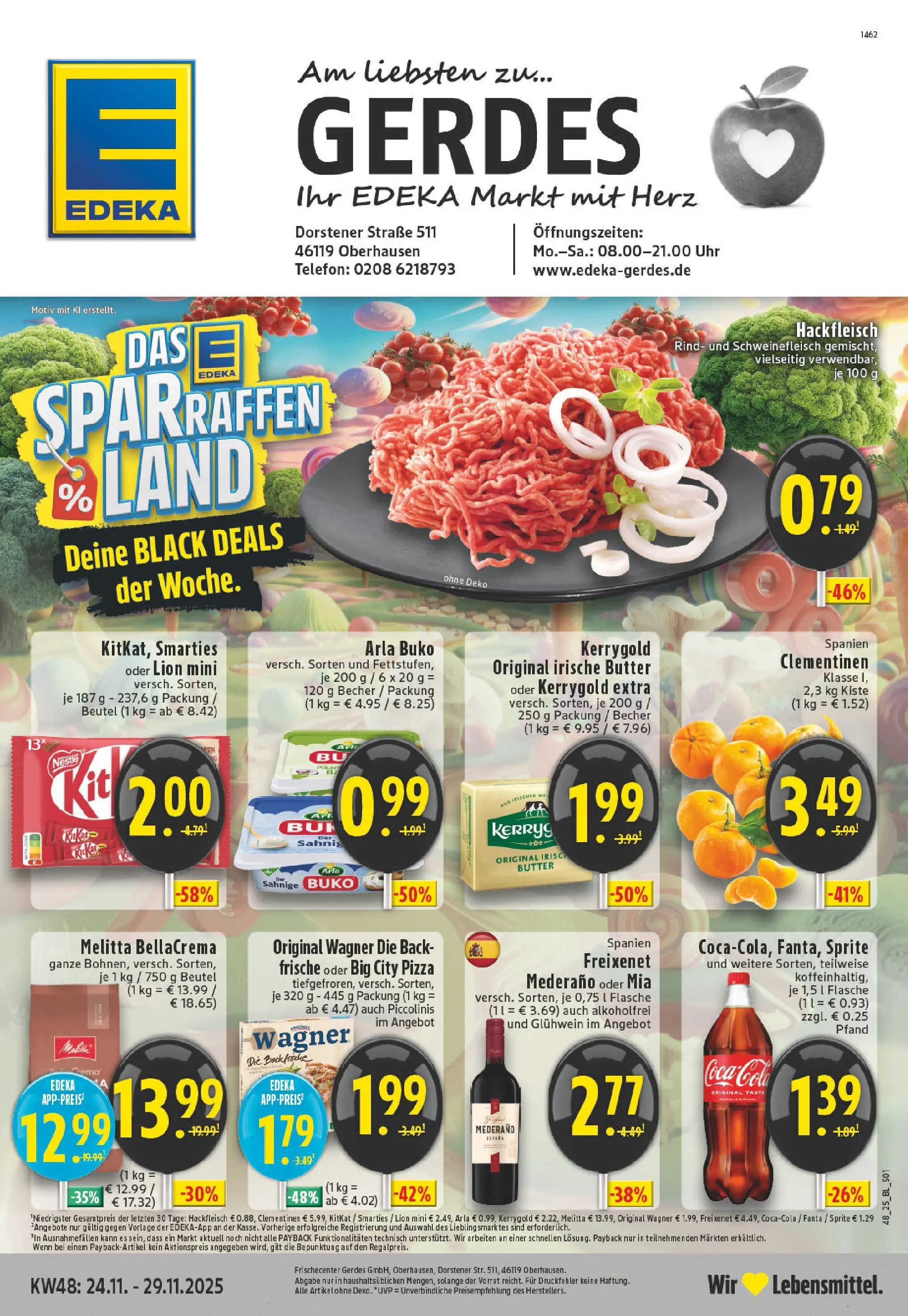 Edeka prospekt Oberhausen	 (ab 23.11.2025) » Angebote Online | Seite: 1 | Produkte: Sprite, Cola, Freixenet, Arla buko