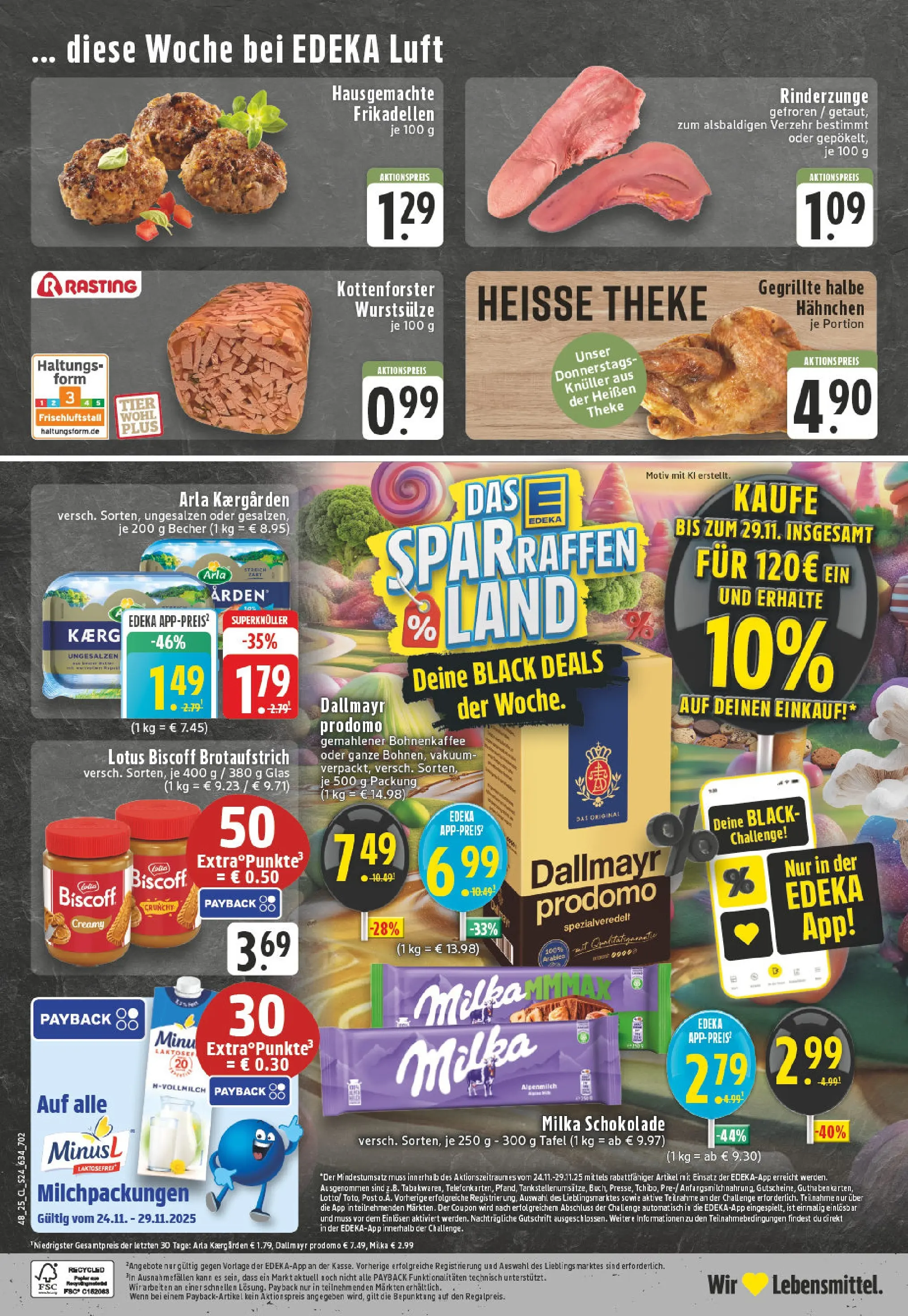 Edeka prospekt Rheinberg - Borth	 (ab 23.11.2025) » Angebote Online | Seite: 24 | Produkte: Hahnchen, Schokolade, Milka, Dallmayr