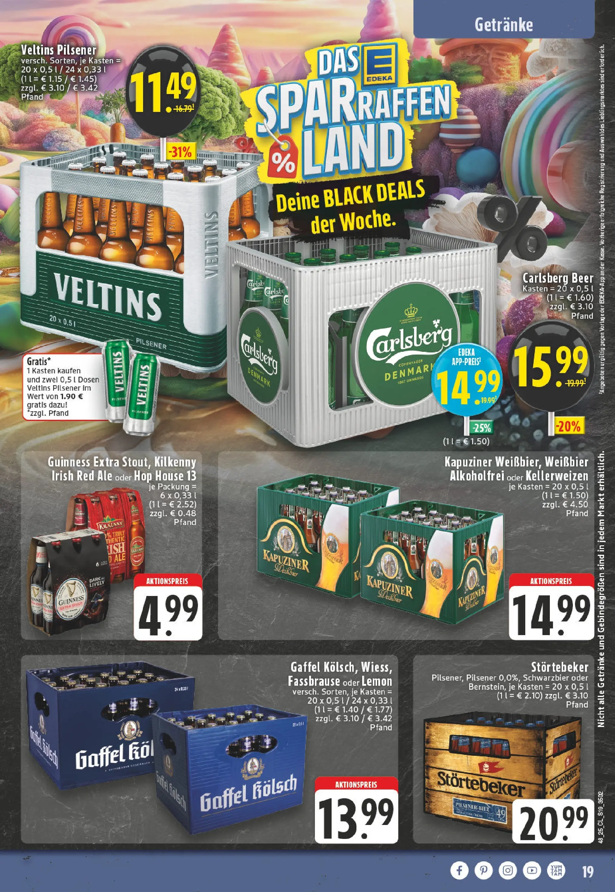Edeka prospekt Leverkusen	 (ab 23.11.2025) » Angebote Online | Seite: 19 | Produkte: Carlsberg, Weißbier, Fassbrause, Veltins