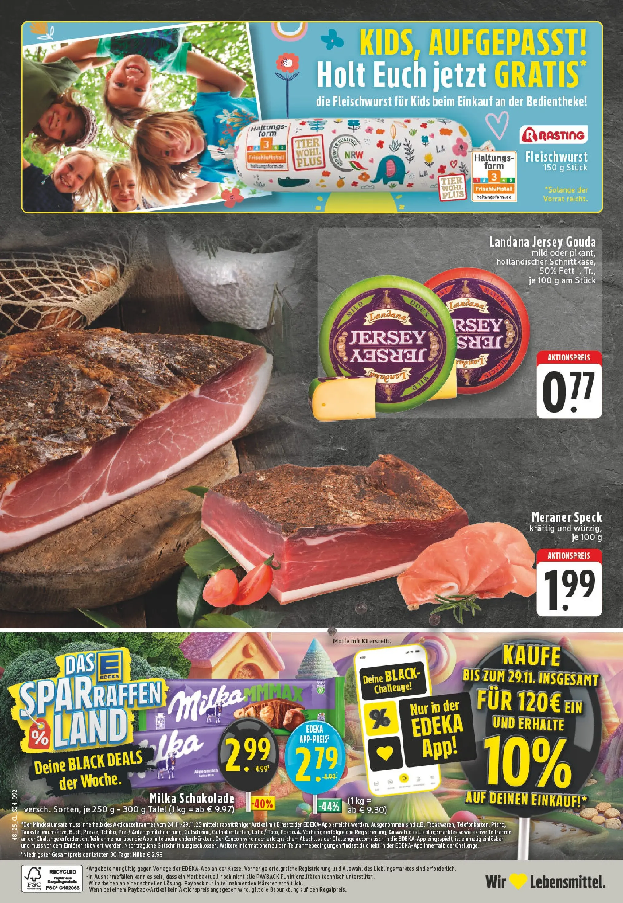 Edeka prospekt Köln-Lindenthal	 (ab 23.11.2025) » Angebote Online | Seite: 24 | Produkte: Schokolade, Milka schokolade, Gouda, Milka