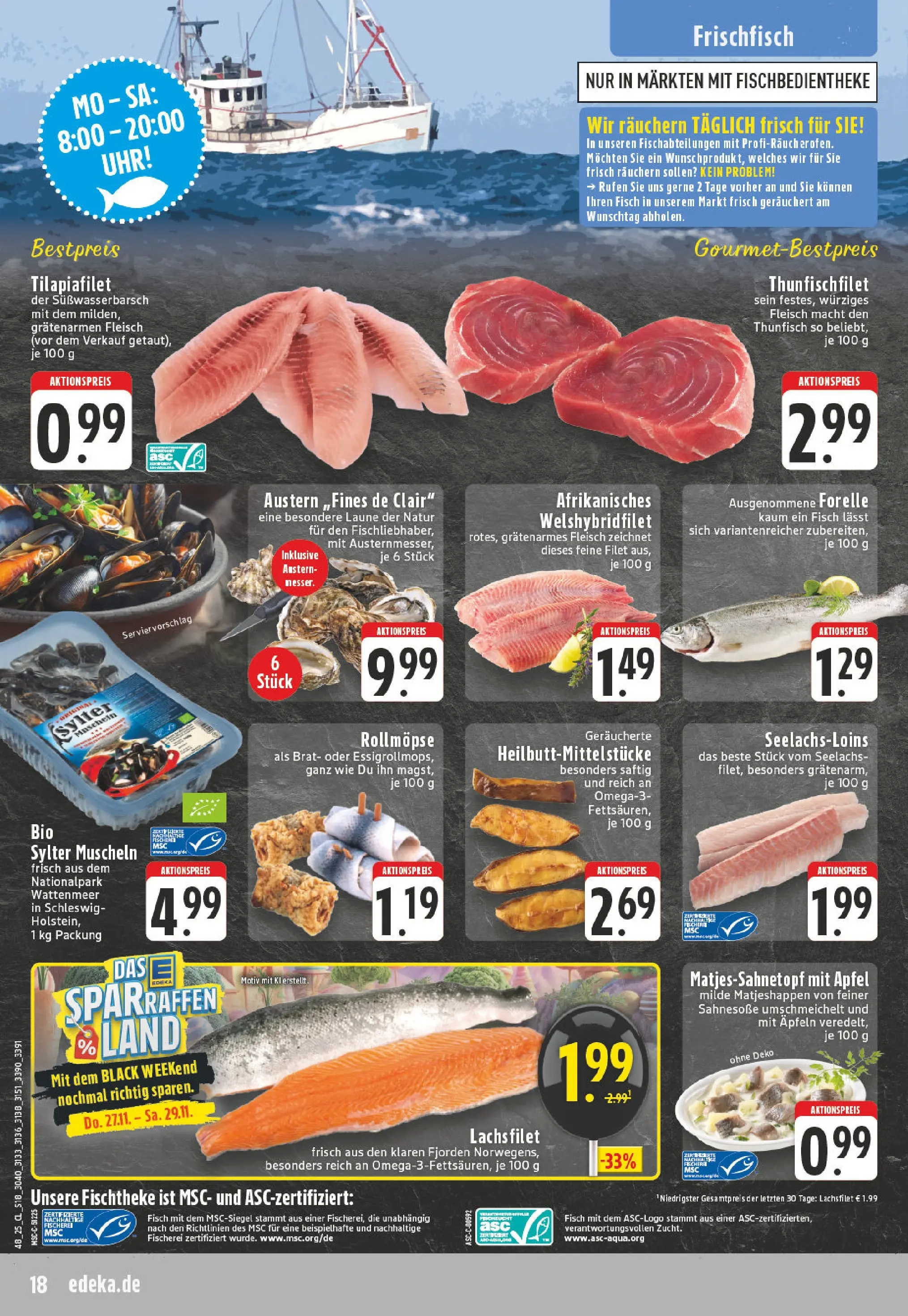 Edeka prospekt Wachtendonk	 (ab 23.11.2025) » Angebote Online | Seite: 18 | Produkte: Thunfisch, Apple, Fisch, Fleisch
