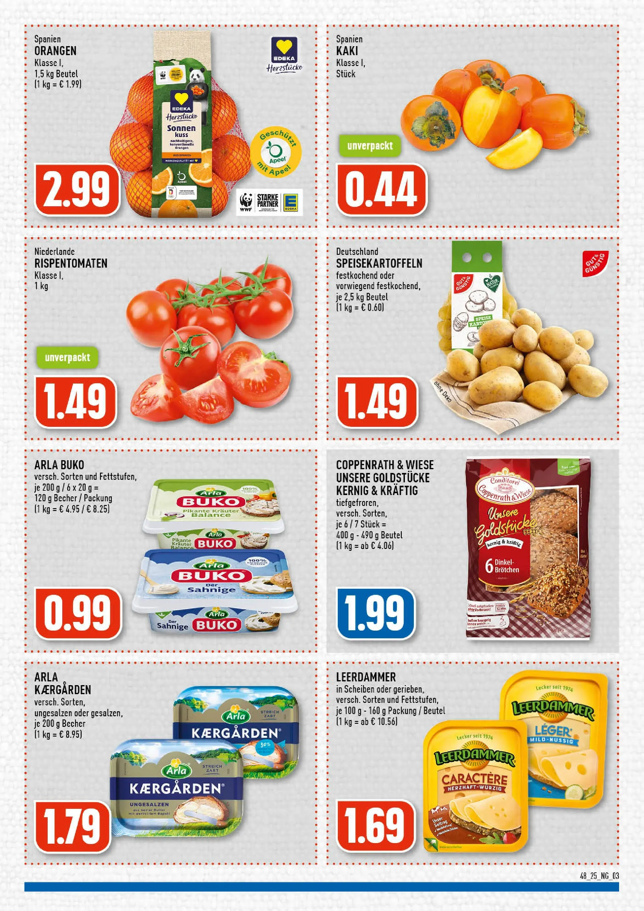 Edeka prospekt Wermelskirchen	 (ab 23.11.2025) » Angebote Online | Seite: 3 | Produkte: Butter, Rapsöl, Leerdammer, Arla buko