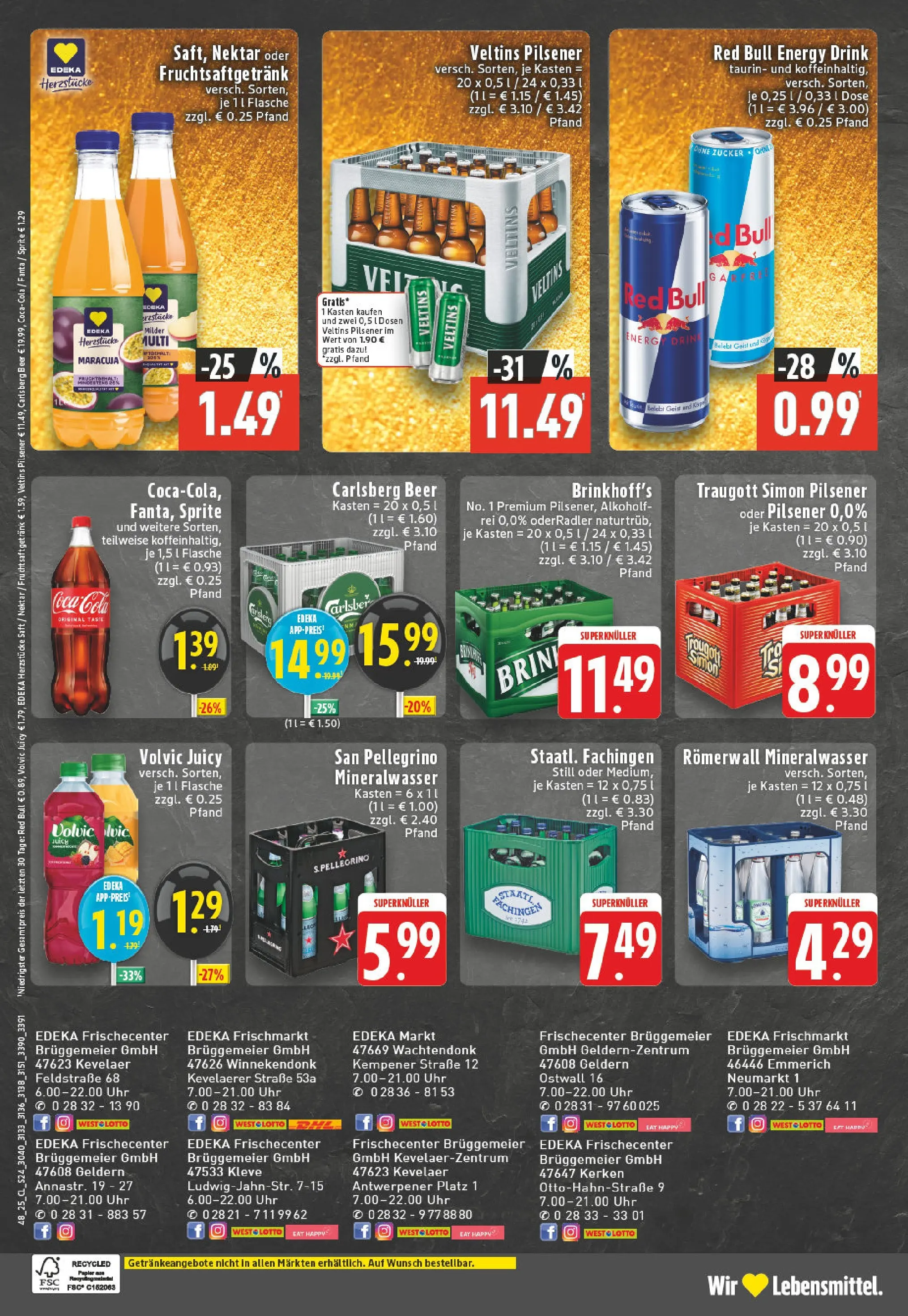 Edeka prospekt Wachtendonk	 (ab 23.11.2025) » Angebote Online | Seite: 24 | Produkte: Red bull, Sprite, Saft, Fruchtsaft