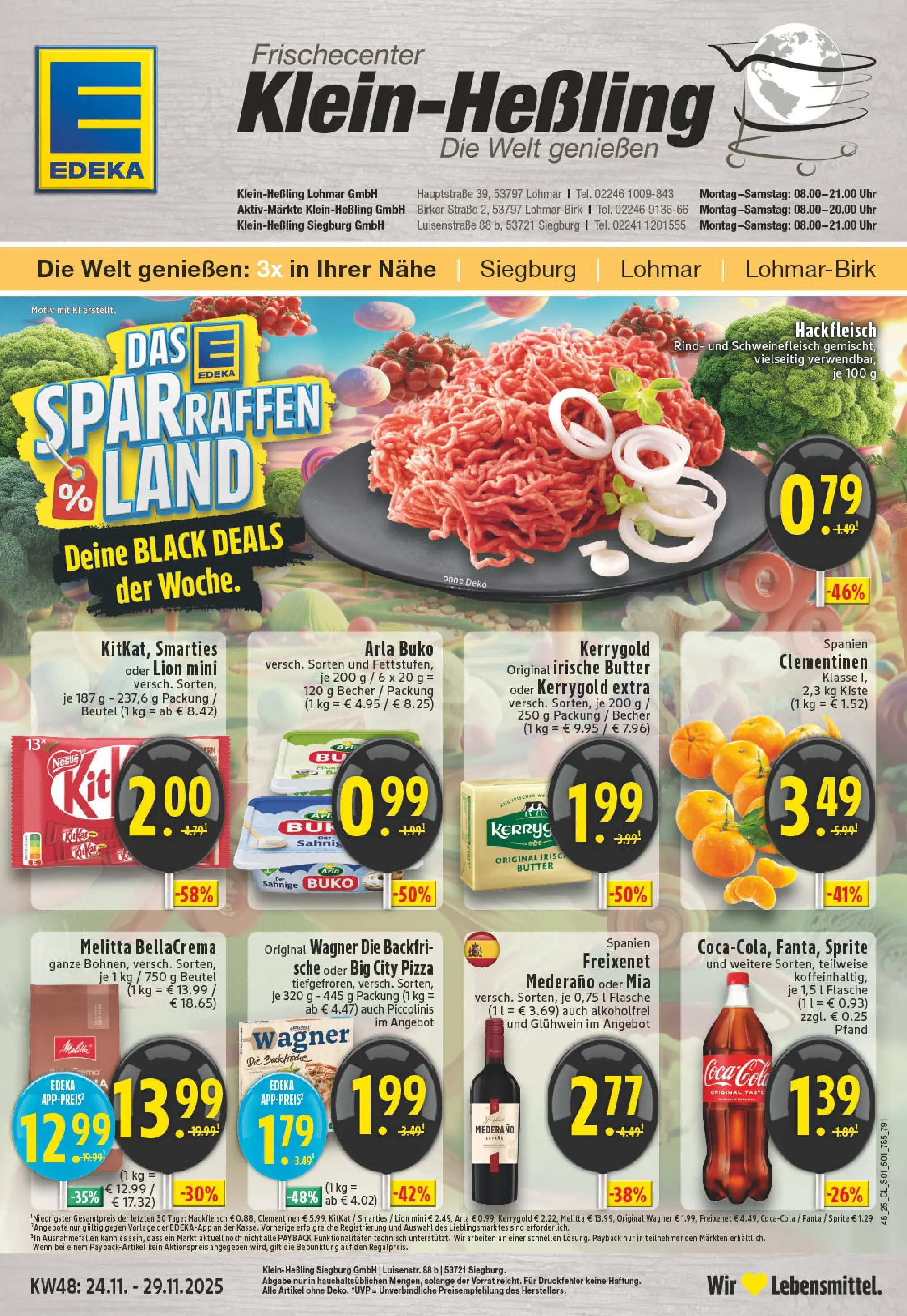 Edeka prospekt Siegburg	 (ab 23.11.2025) » Angebote Online | Seite: 1 | Produkte: Fanta, Cola, Arla buko, Uhr