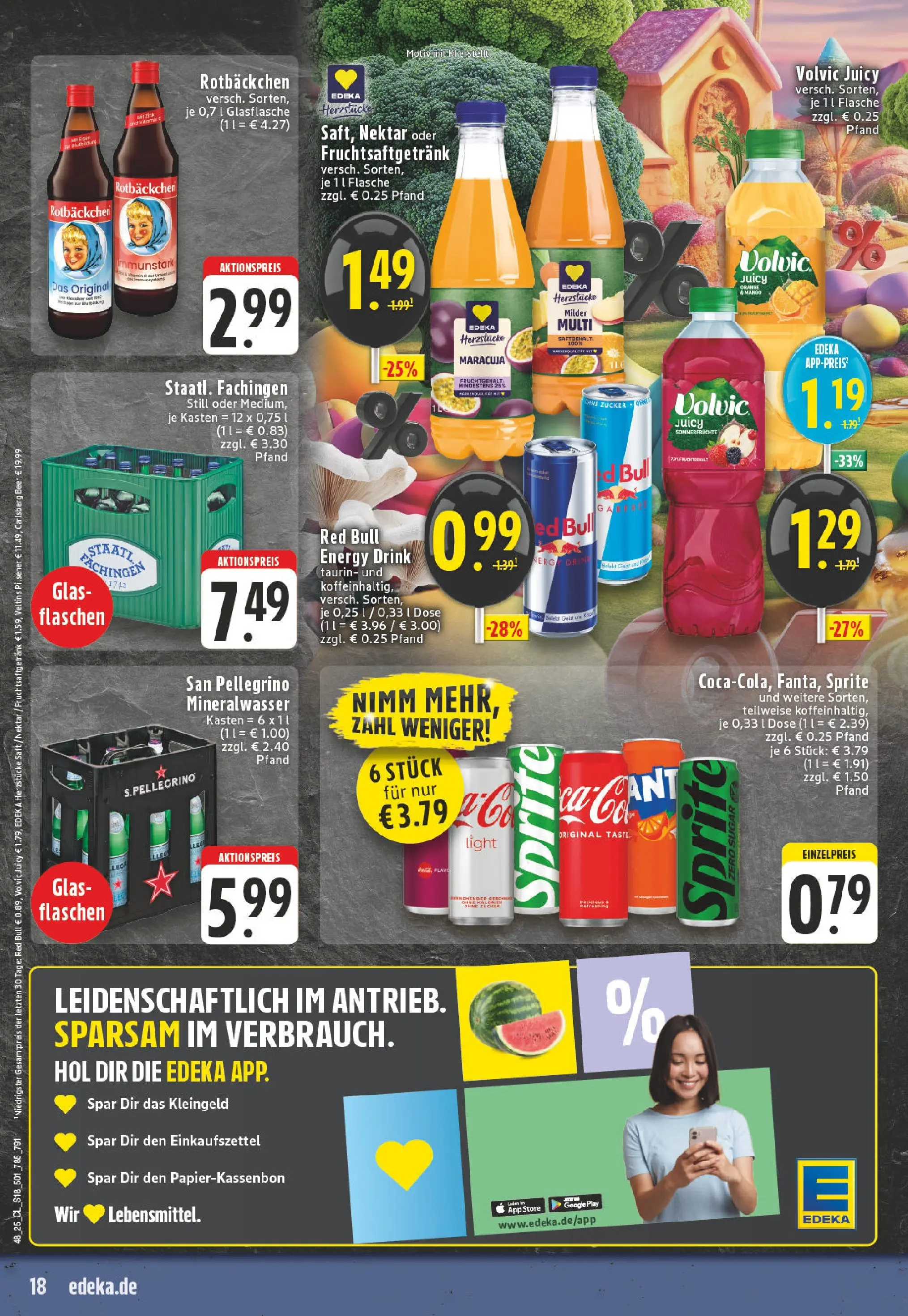 Edeka prospekt Siegburg	 (ab 23.11.2025) » Angebote Online | Seite: 18 | Produkte: Energy, Saft, Volvic, Veltins