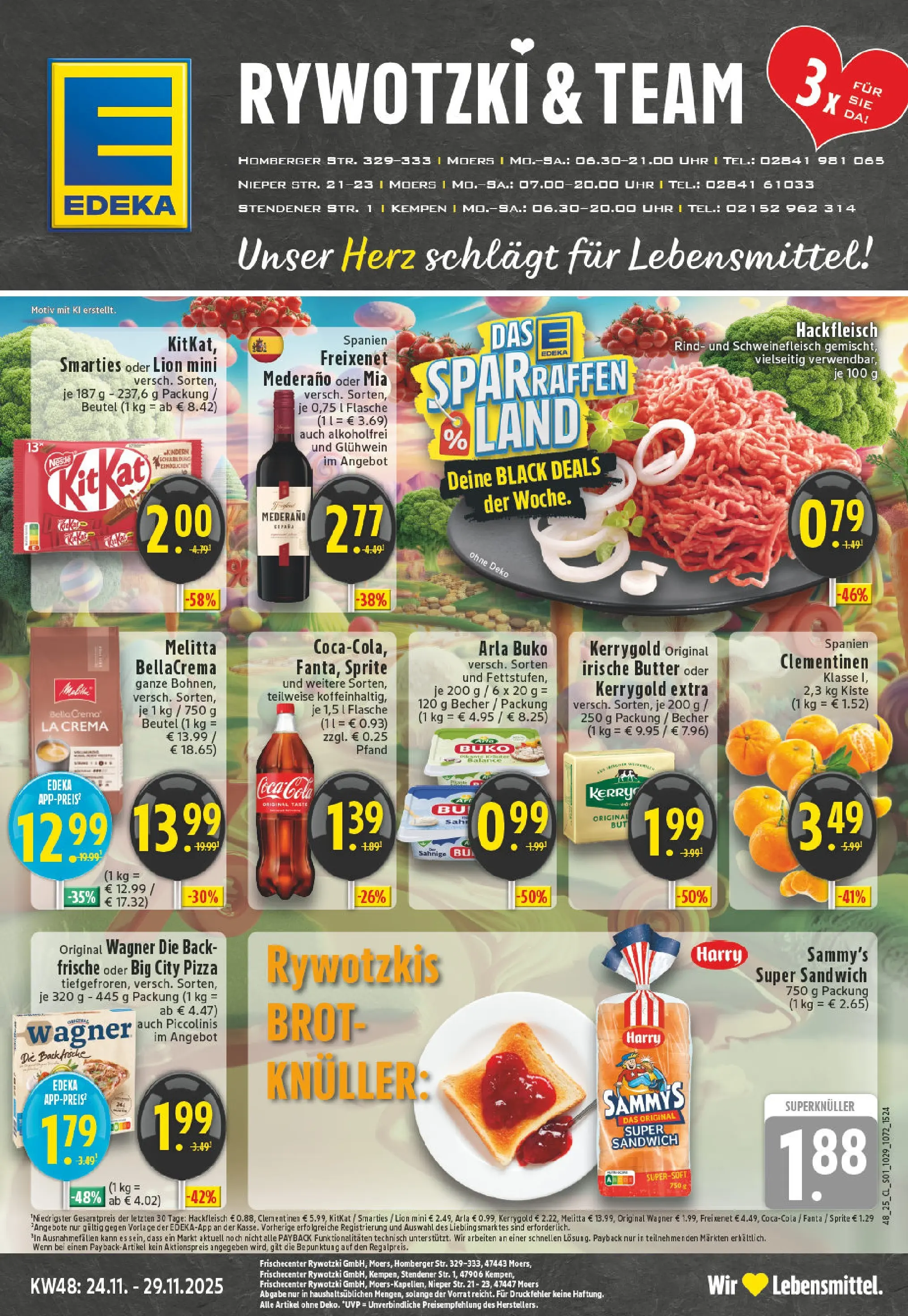 Edeka prospekt Kempen	 (ab 23.11.2025) » Angebote Online | Seite: 1 | Produkte: Sprite, Smarties, Piccolinis, Hackfleisch