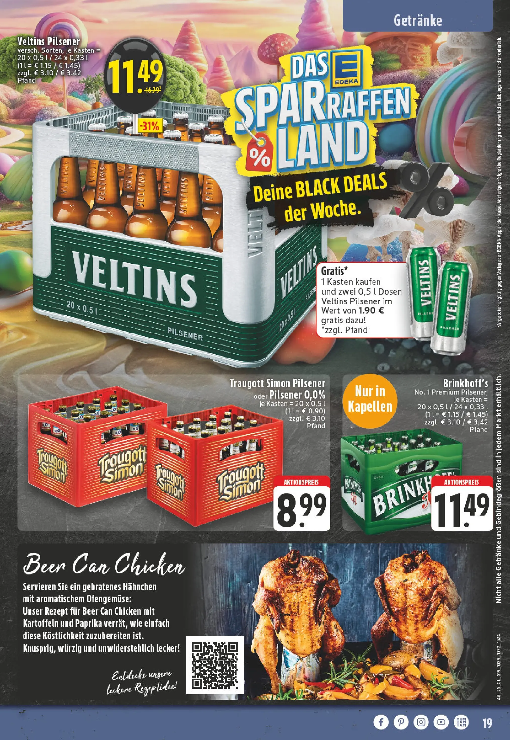 Edeka prospekt Kempen	 (ab 23.11.2025) » Angebote Online | Seite: 19 | Produkte: Hahnchen, Kartoffeln, Paprika, Veltins