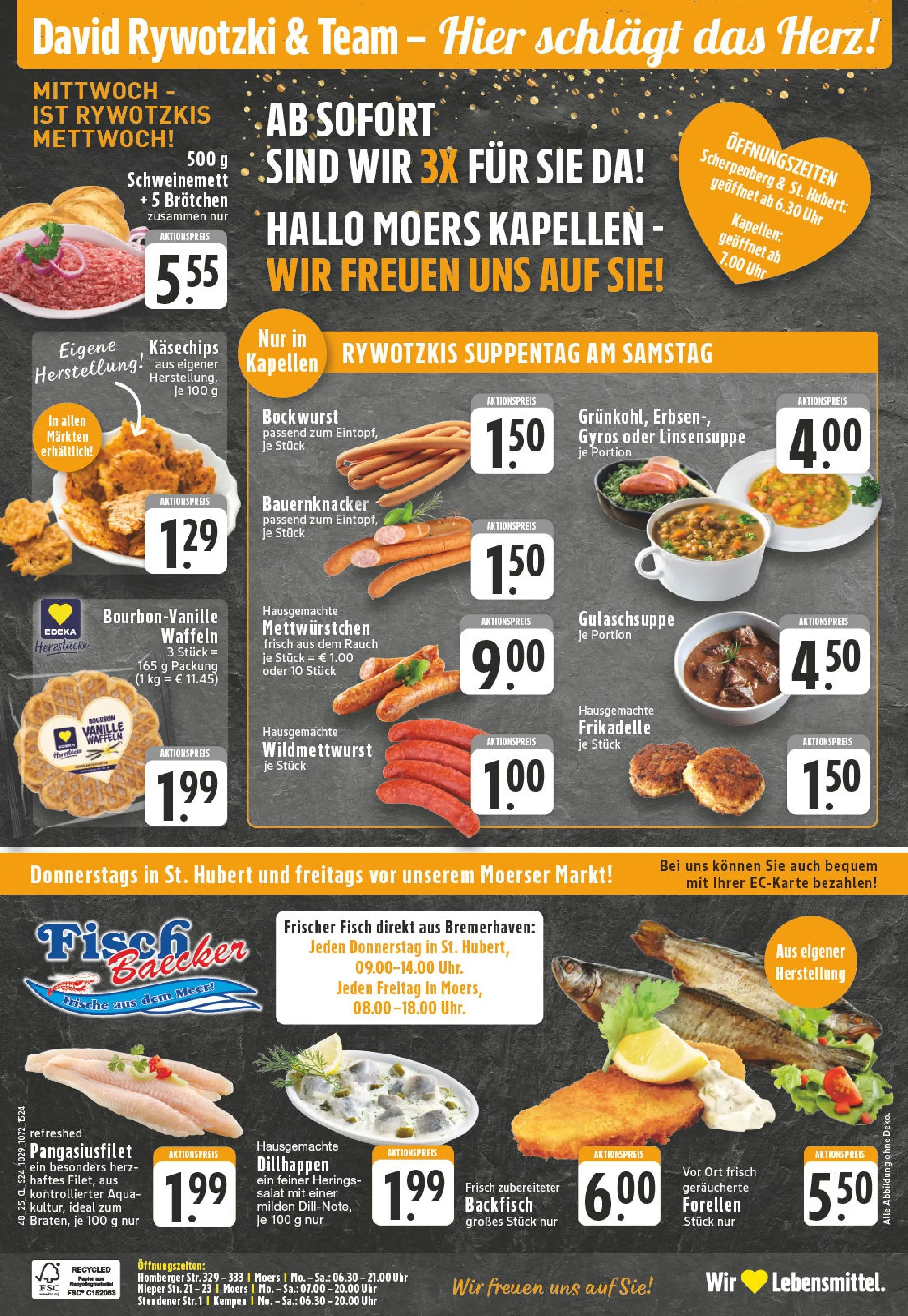 Edeka prospekt Kempen	 (ab 23.11.2025) » Angebote Online | Seite: 24 | Produkte: Fisch, Bourbon, Erbsen, Uhr