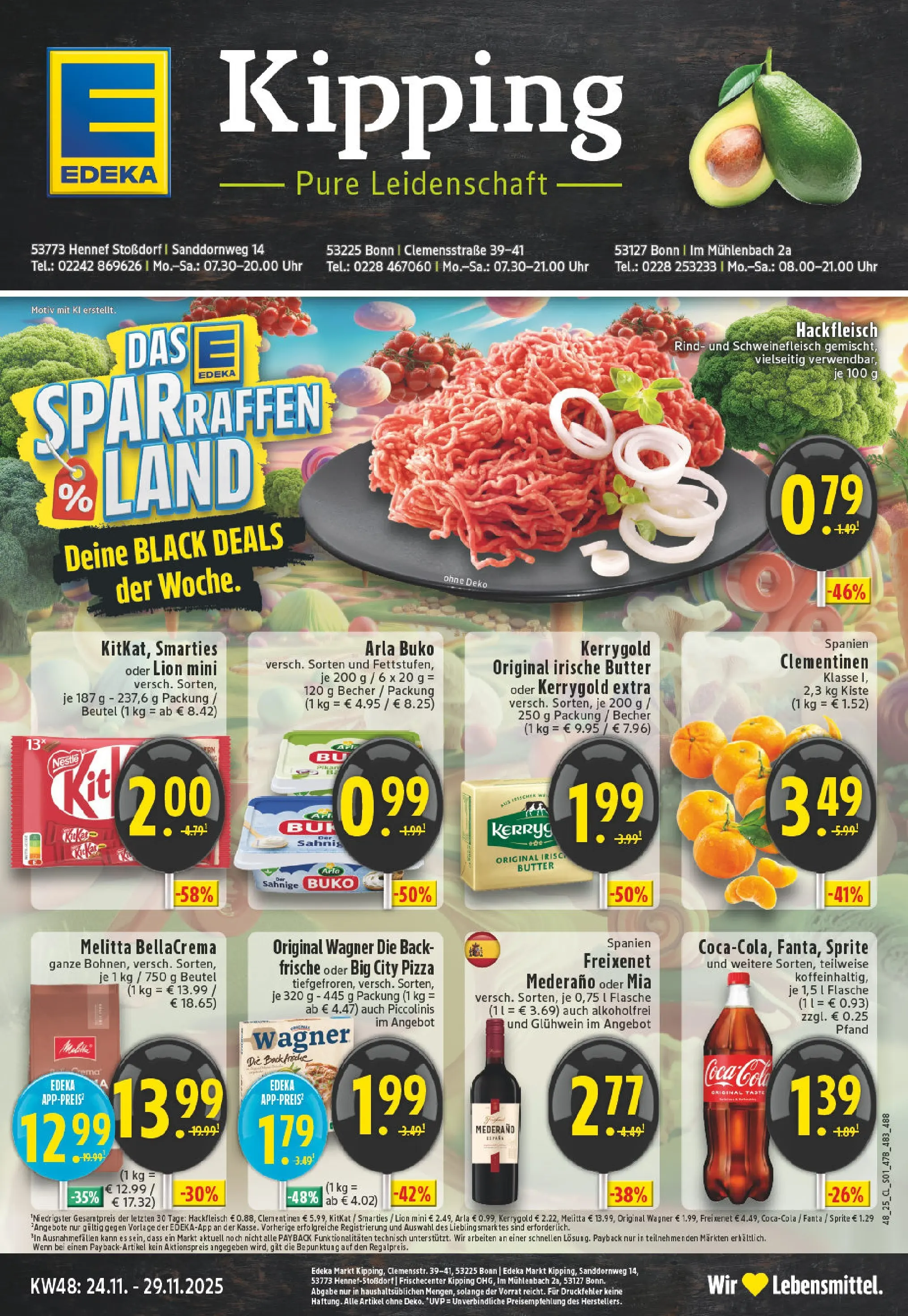 Edeka prospekt Bonn	 (ab 23.11.2025) » Angebote Online | Seite: 1 | Produkte: Fanta, Sprite, Cola, Arla buko