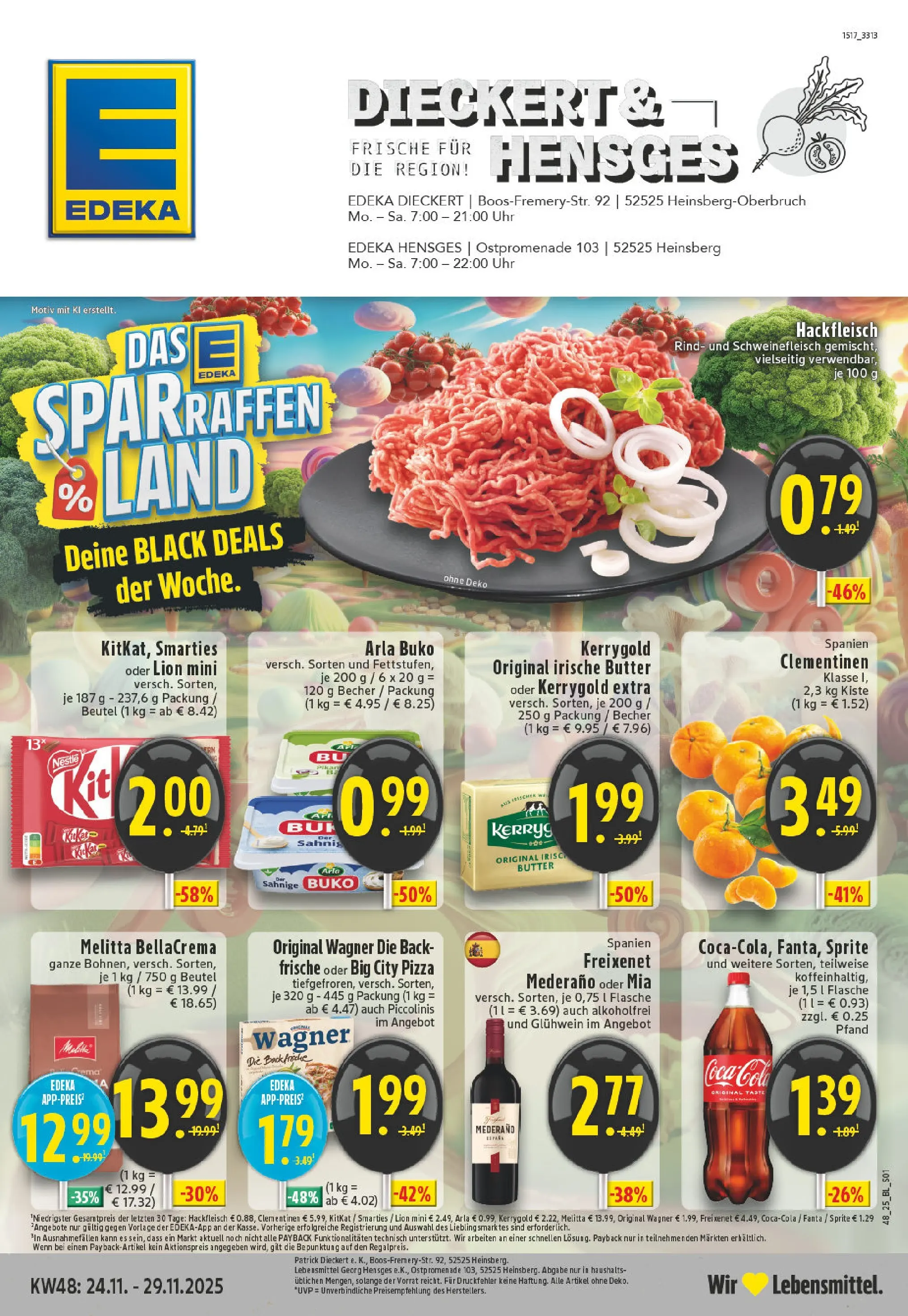 Edeka prospekt Heinsberg	 (ab 23.11.2025) » Angebote Online | Seite: 1 | Produkte: Cola, Freixenet, Freixenet mederano, Hackfleisch