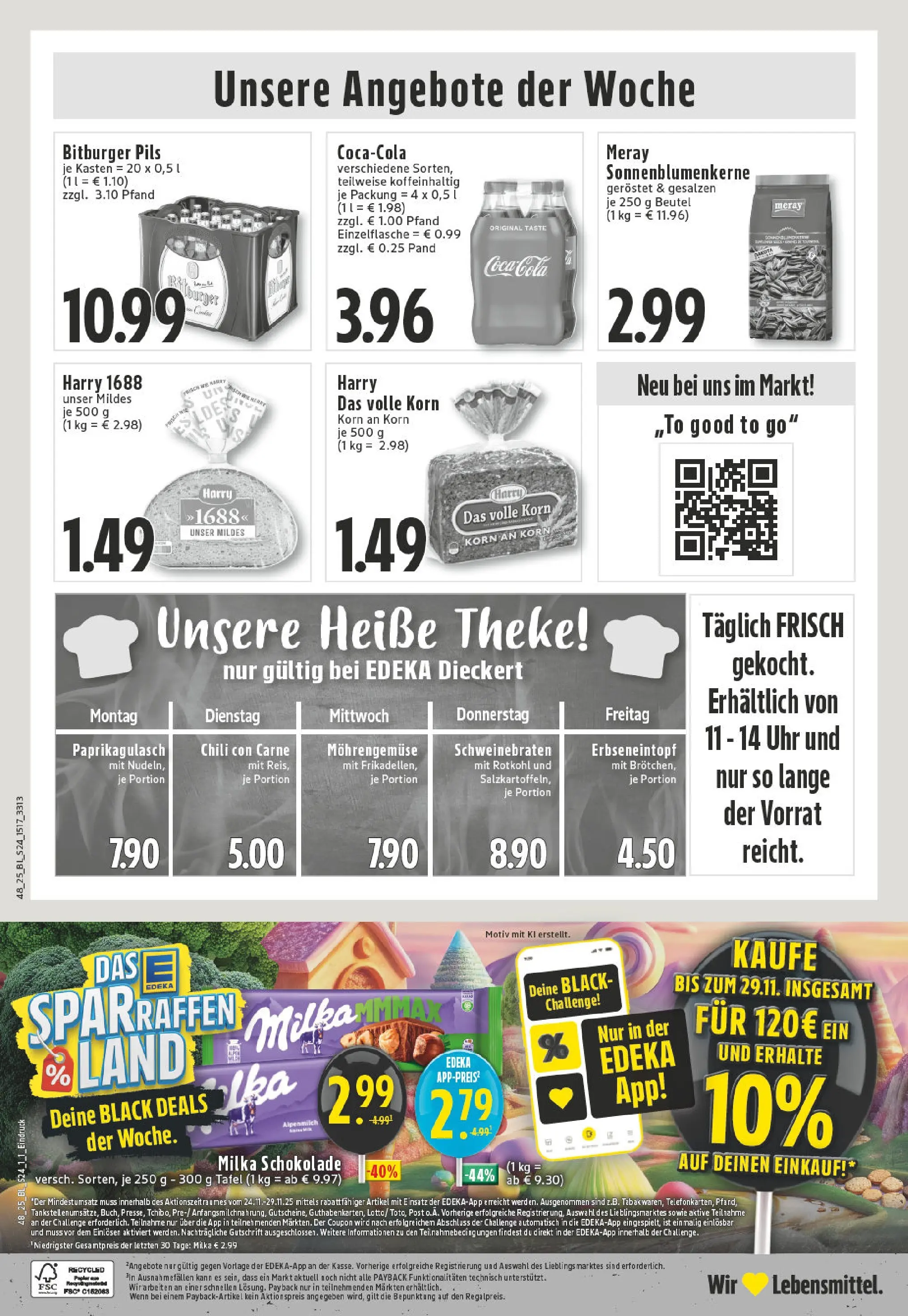 Edeka prospekt Heinsberg	 (ab 23.11.2025) » Angebote Online | Seite: 24 | Produkte: Rotkohl, Milka schokolade, Paprika, Uhr