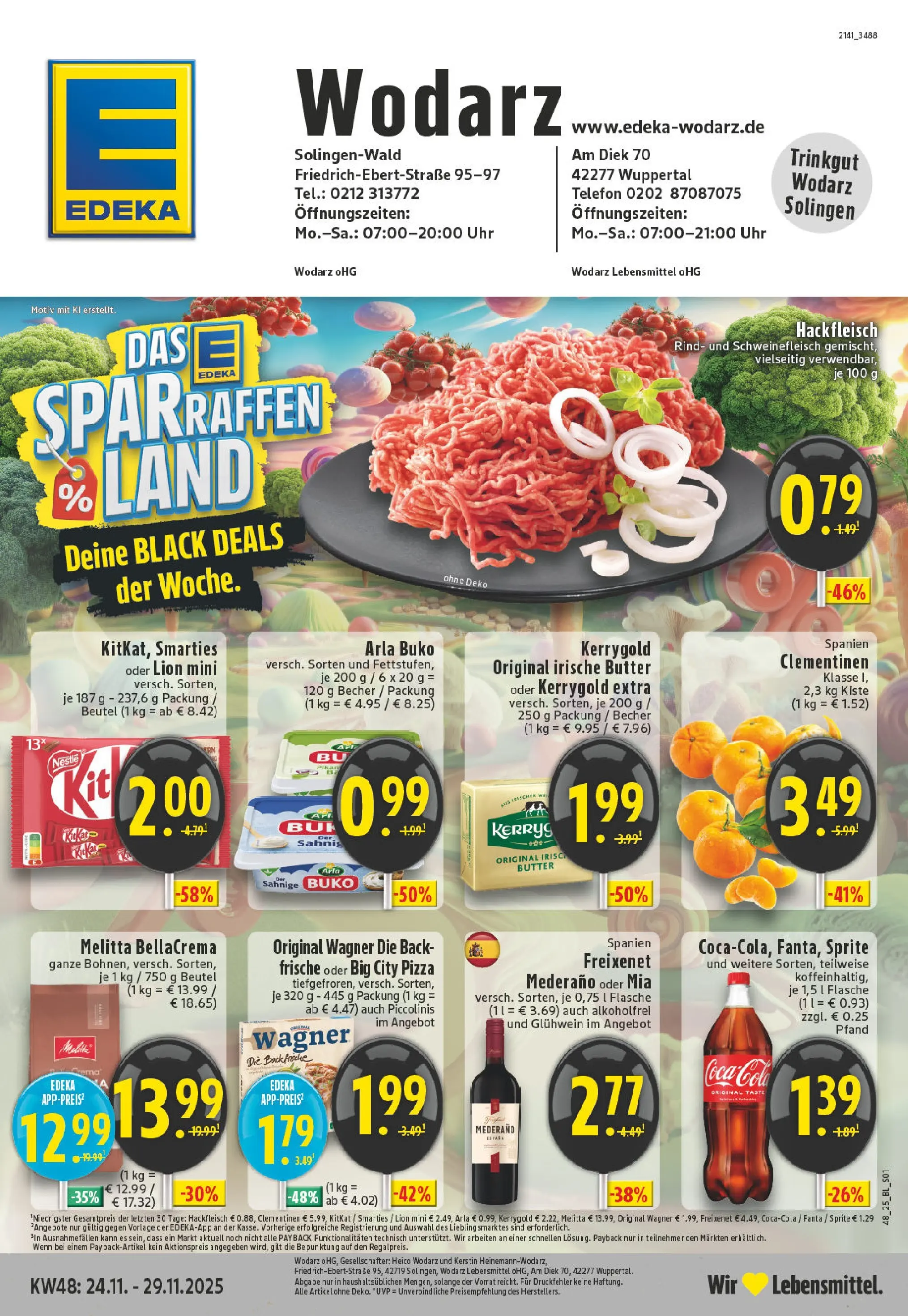 Edeka prospekt Wuppertal	 (ab 23.11.2025) » Angebote Online | Seite: 1 | Produkte: Melitta, Freixenet mederano, Smarties, Piccolinis