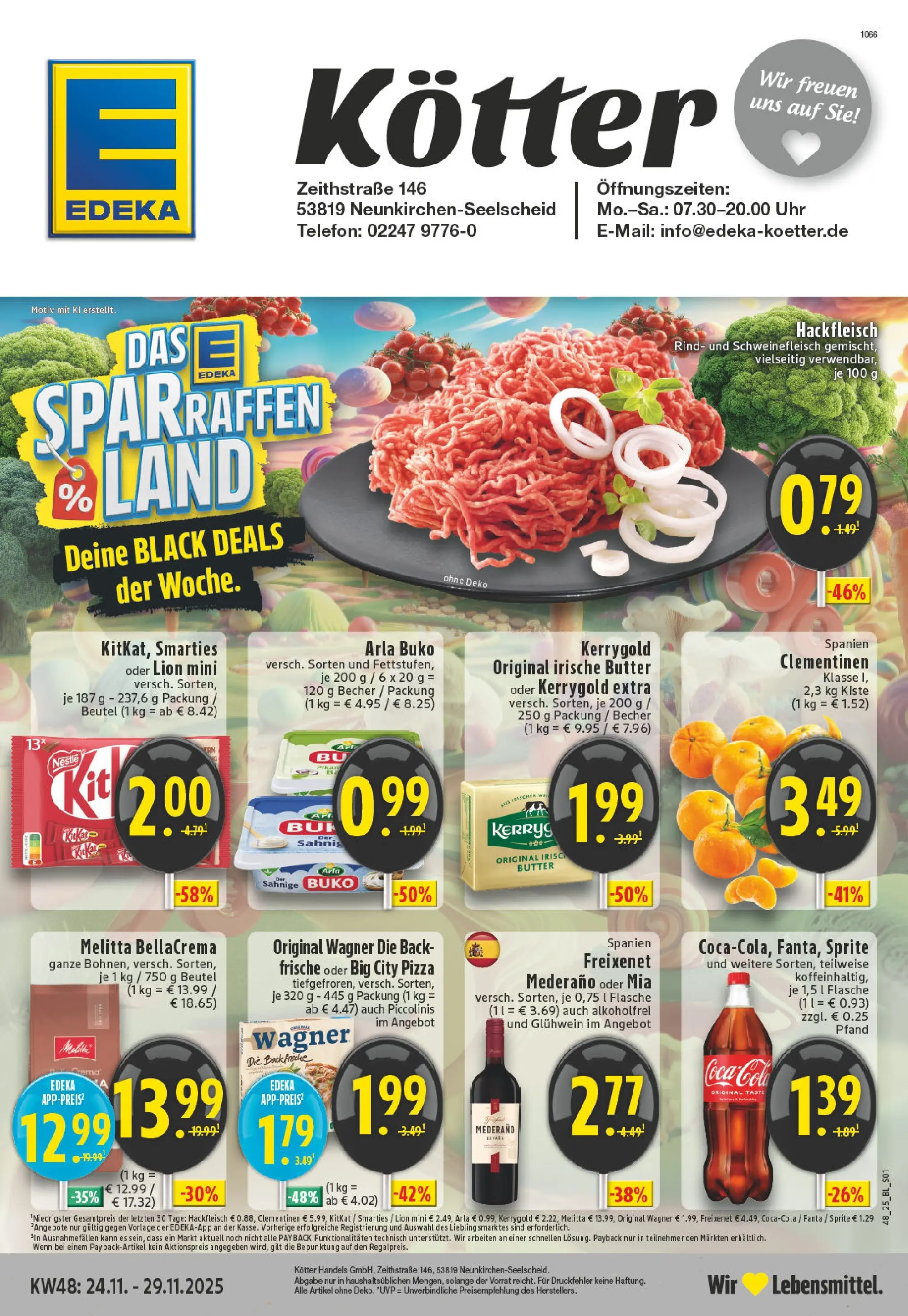 Edeka prospekt Neunkirchen - Seelscheid	 (ab 23.11.2025) » Angebote Online | Seite: 1 | Produkte: Smarties, Schweinefleisch, Telefon, Uhr