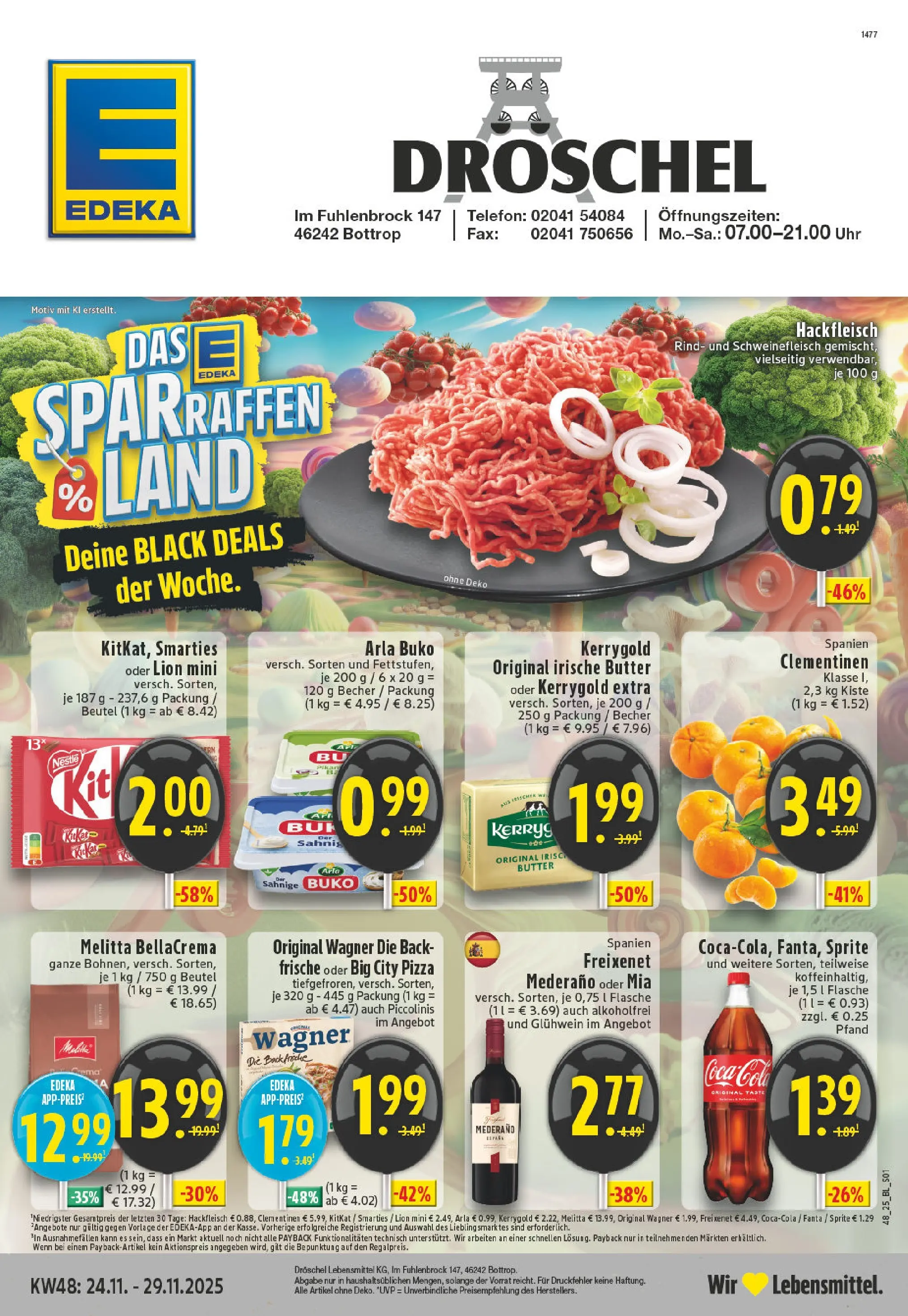 Edeka prospekt Bottrop	 (ab 23.11.2025) » Angebote Online | Seite: 1 | Produkte: Coca cola, Cola, Smarties, Uhr